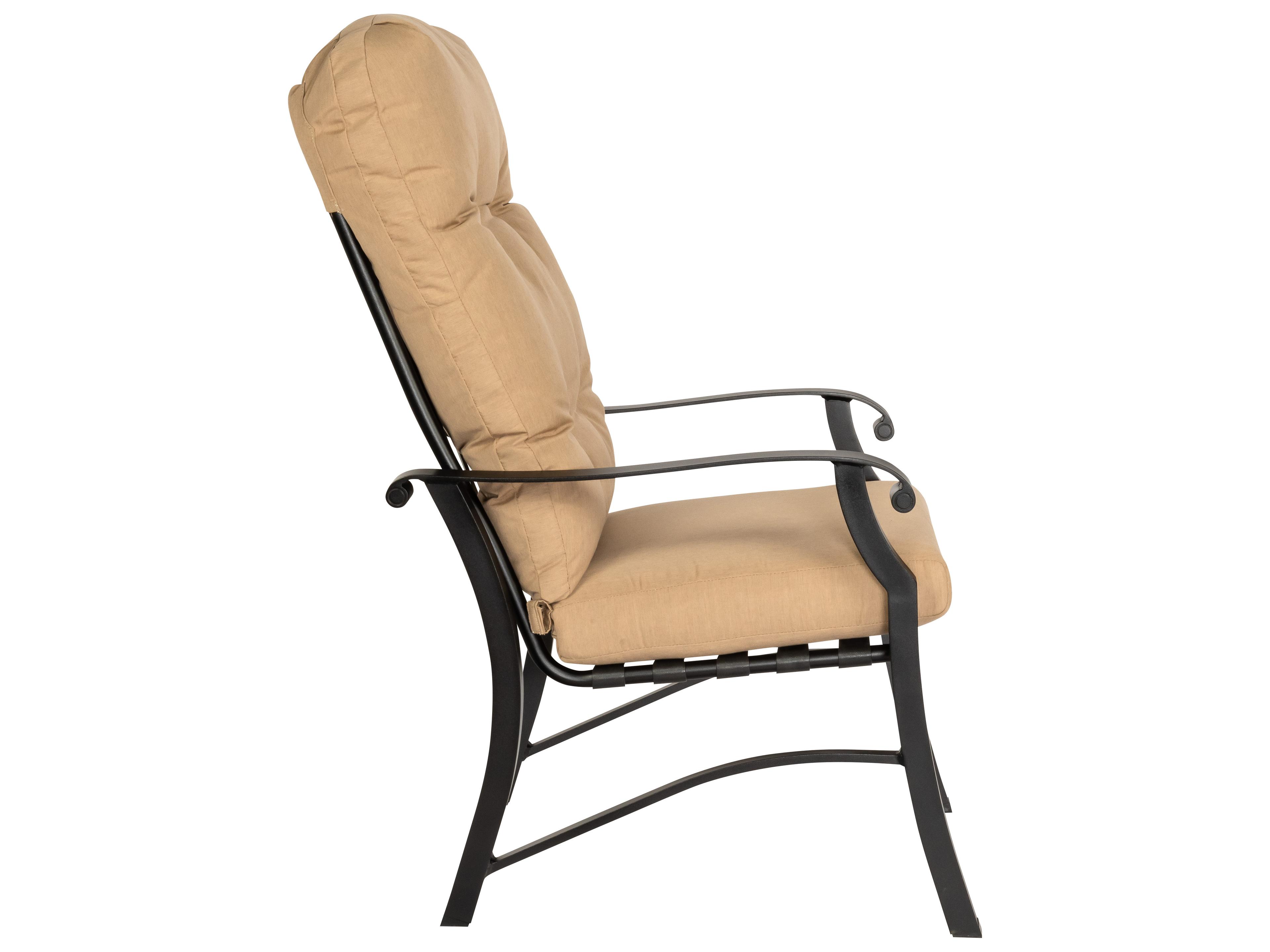 Woodard Cortland Cushion Aluminum High Back Patio Dining Arm Chair