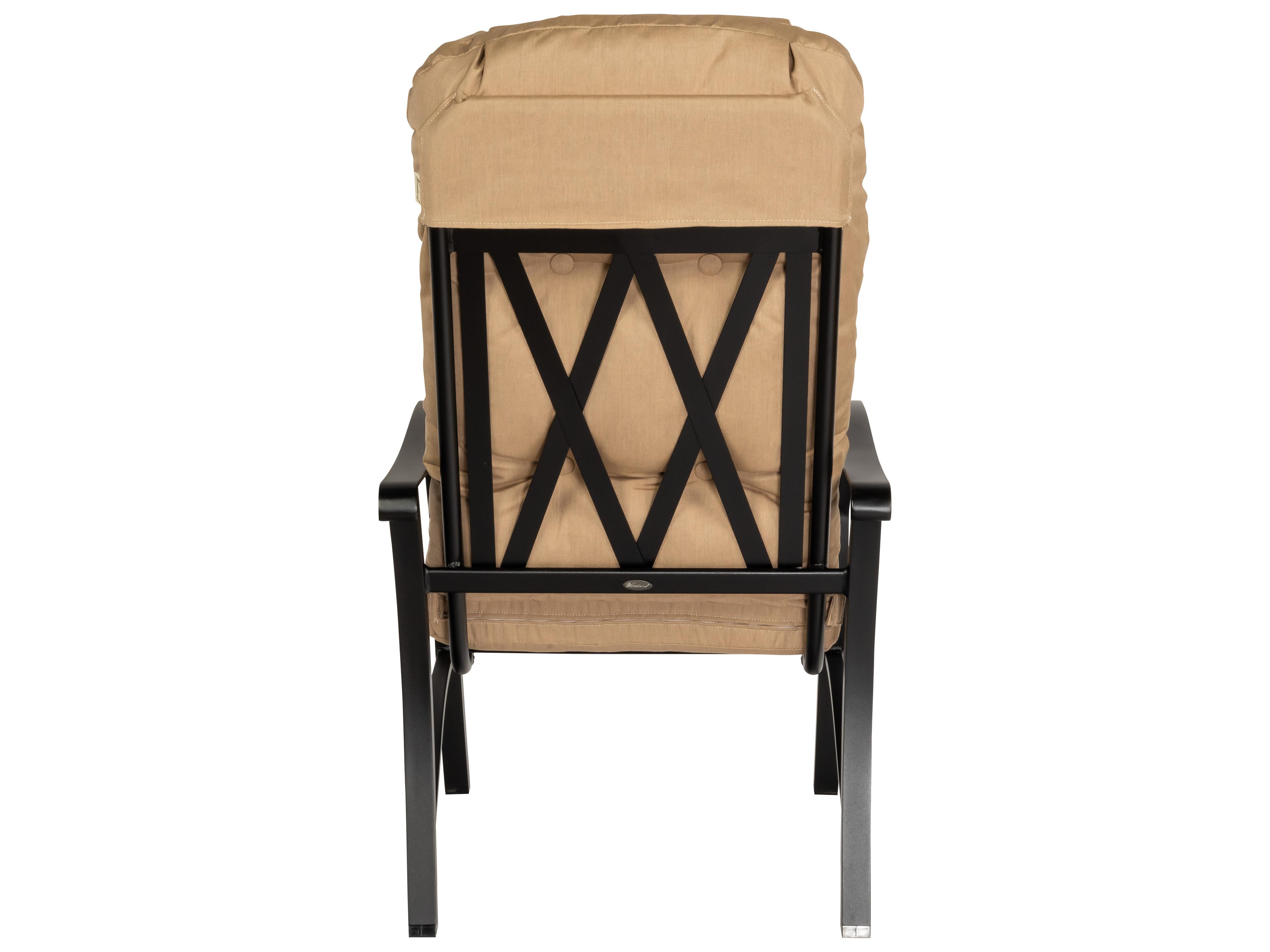 Woodard Cortland Cushion Aluminum High Back Patio Dining Arm Chair