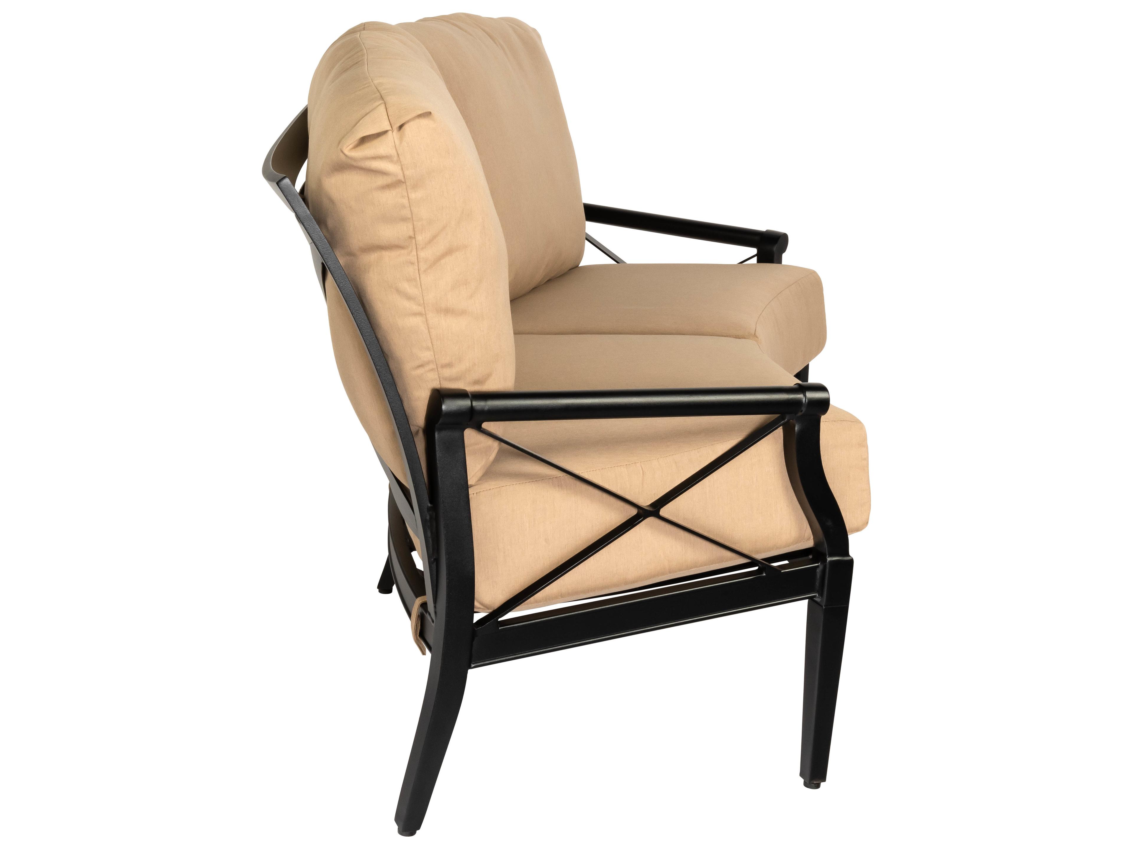 Woodard Andover Cushion Aluminum Crescent Outdoor Patio Loveseat