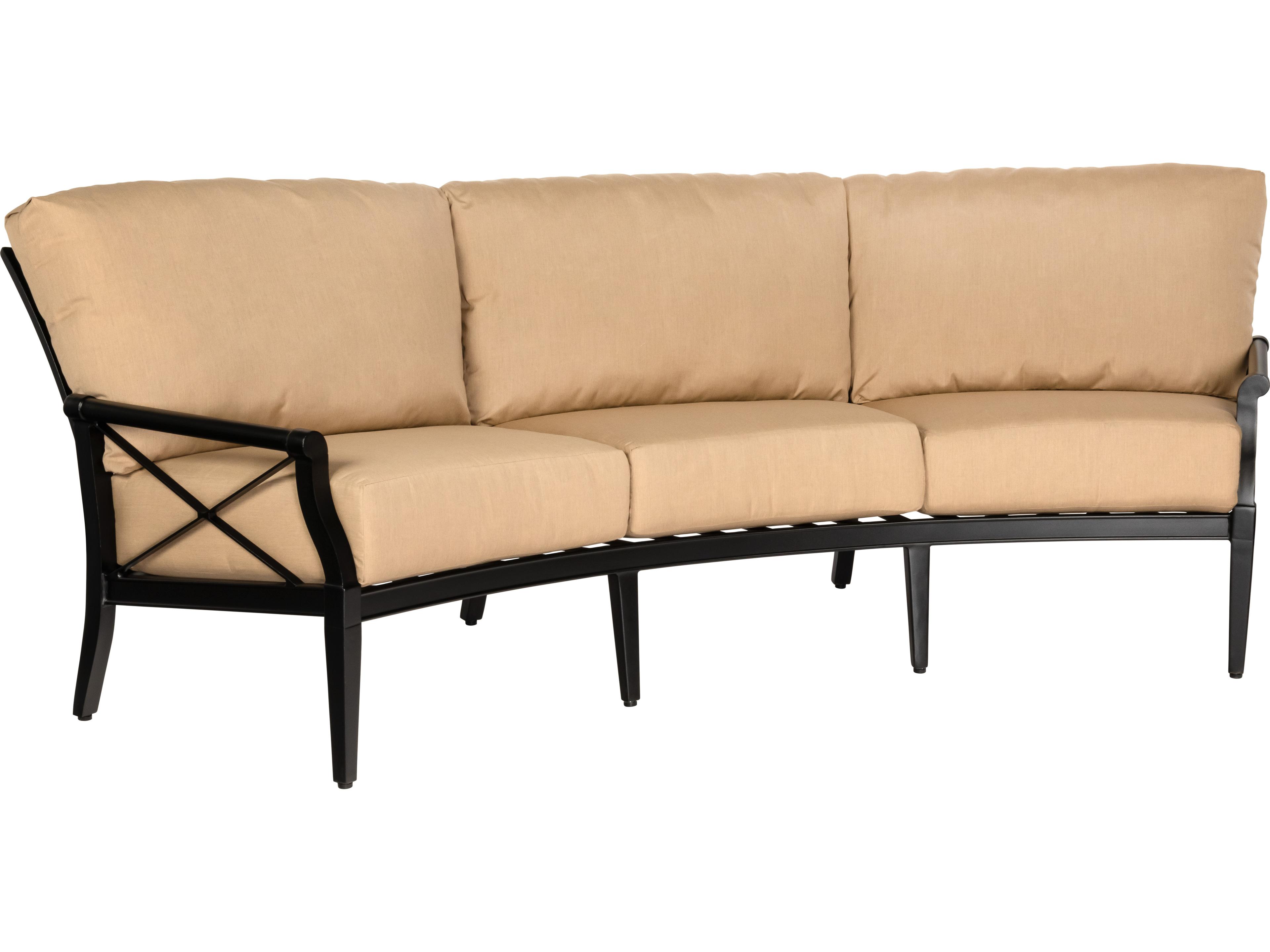Andover Cushion Aluminum Crescent Patio Sofa