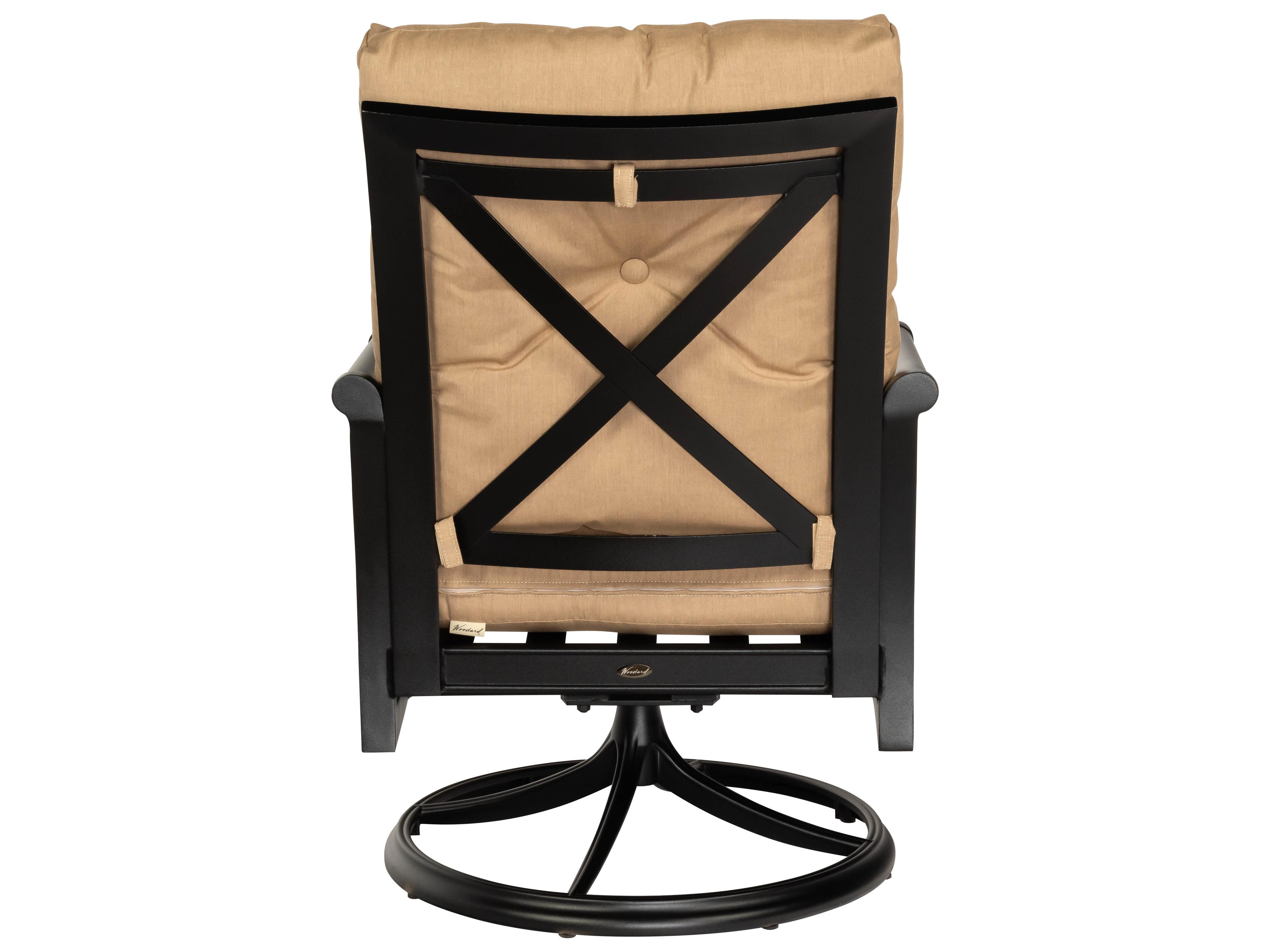 Woodard Andover Cushion Aluminum Swivel Rocker Patio Dining Arm Chair
