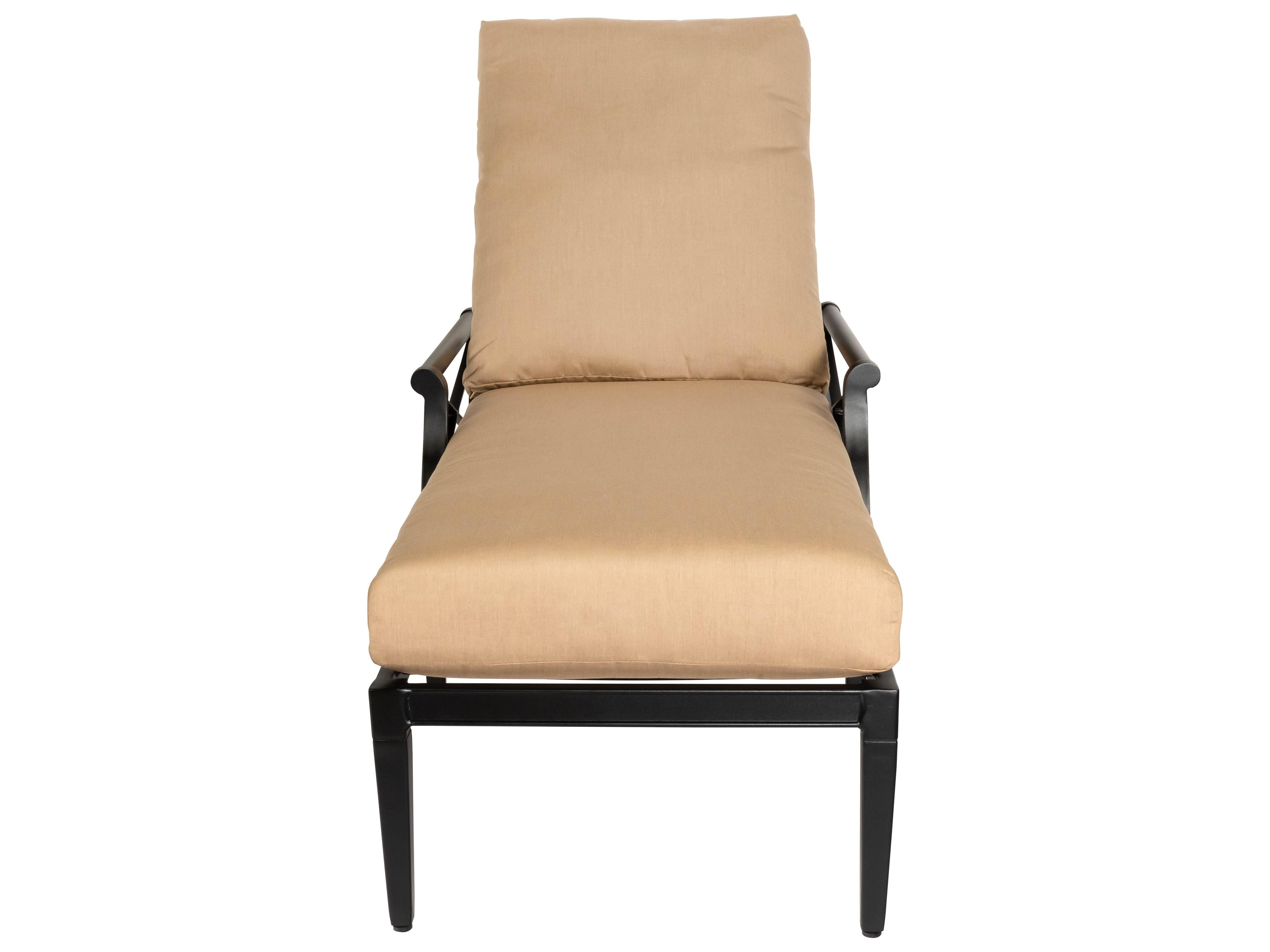 Woodard Andover Cushion Aluminum Adjustable Outdoor Patio Chaise Lounge in Waterfall