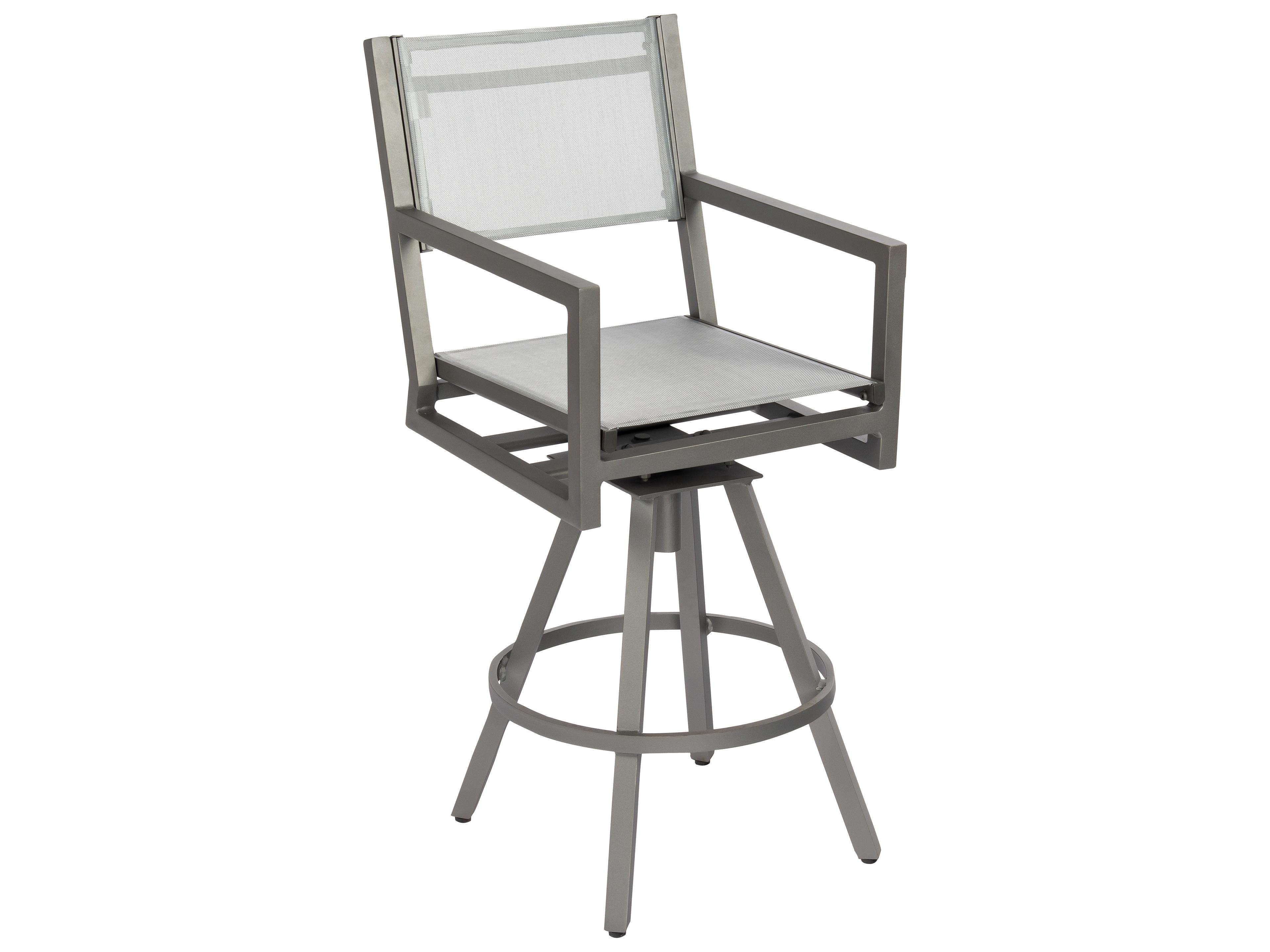 Palm Coast Sling Aluminum Swivel Patio Bar Stool