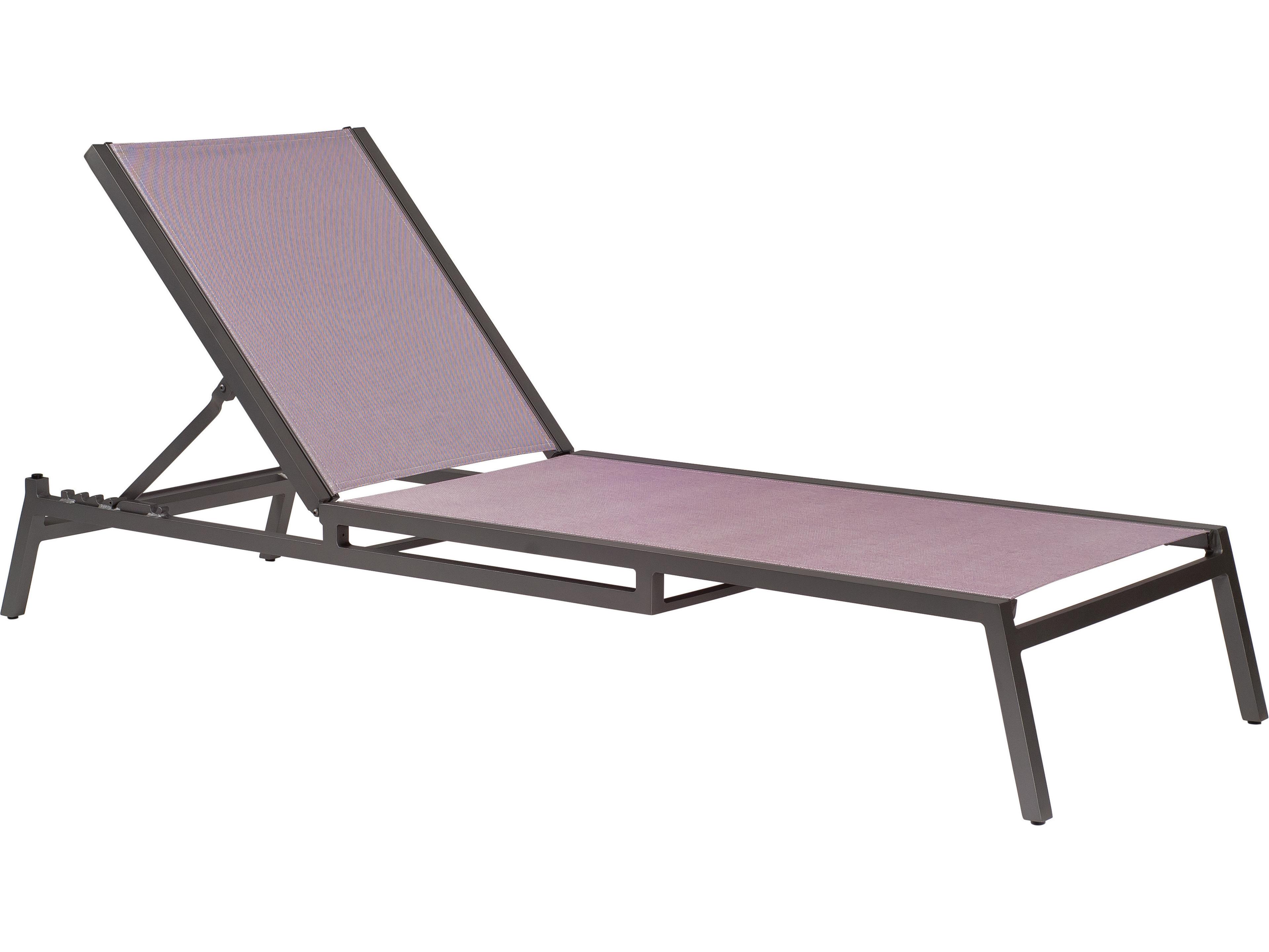 Woodard Palm Coast Sling Aluminum Stackable Adjustable Patio Chaise Lounge