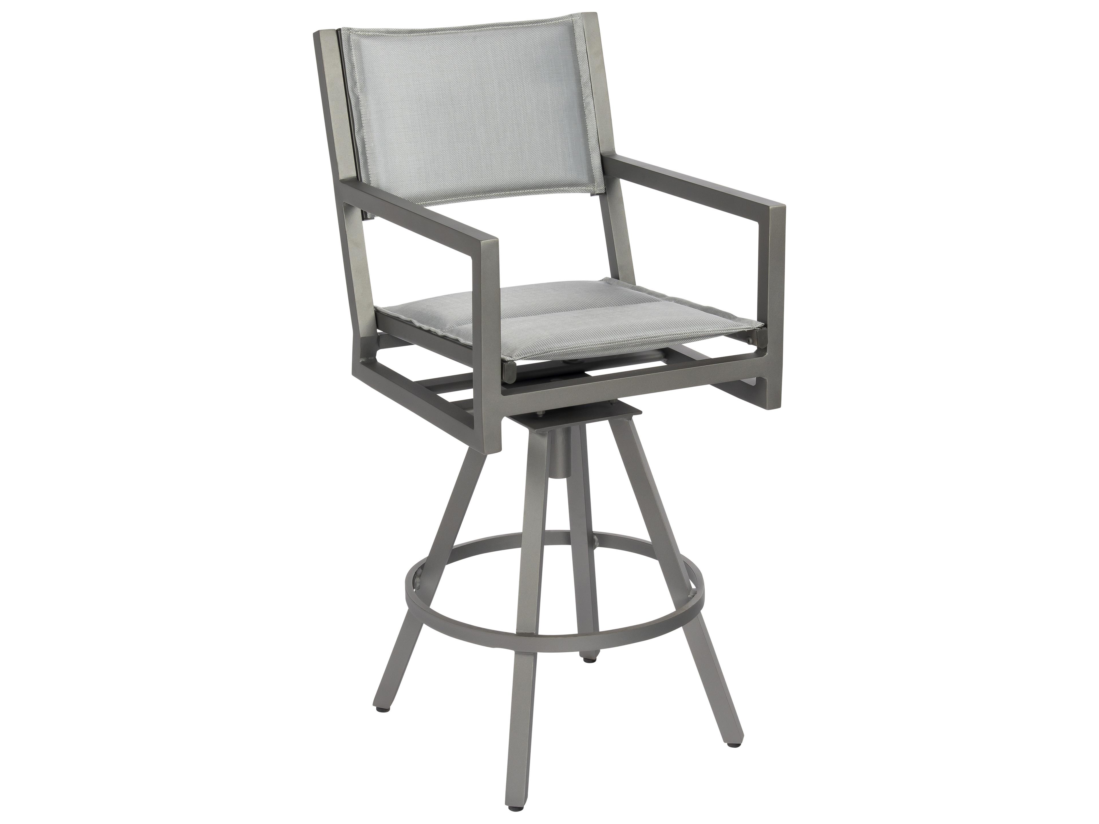 Palm Coast Padded Sling Aluminum Swivel Outdoor Patio Bar Stool