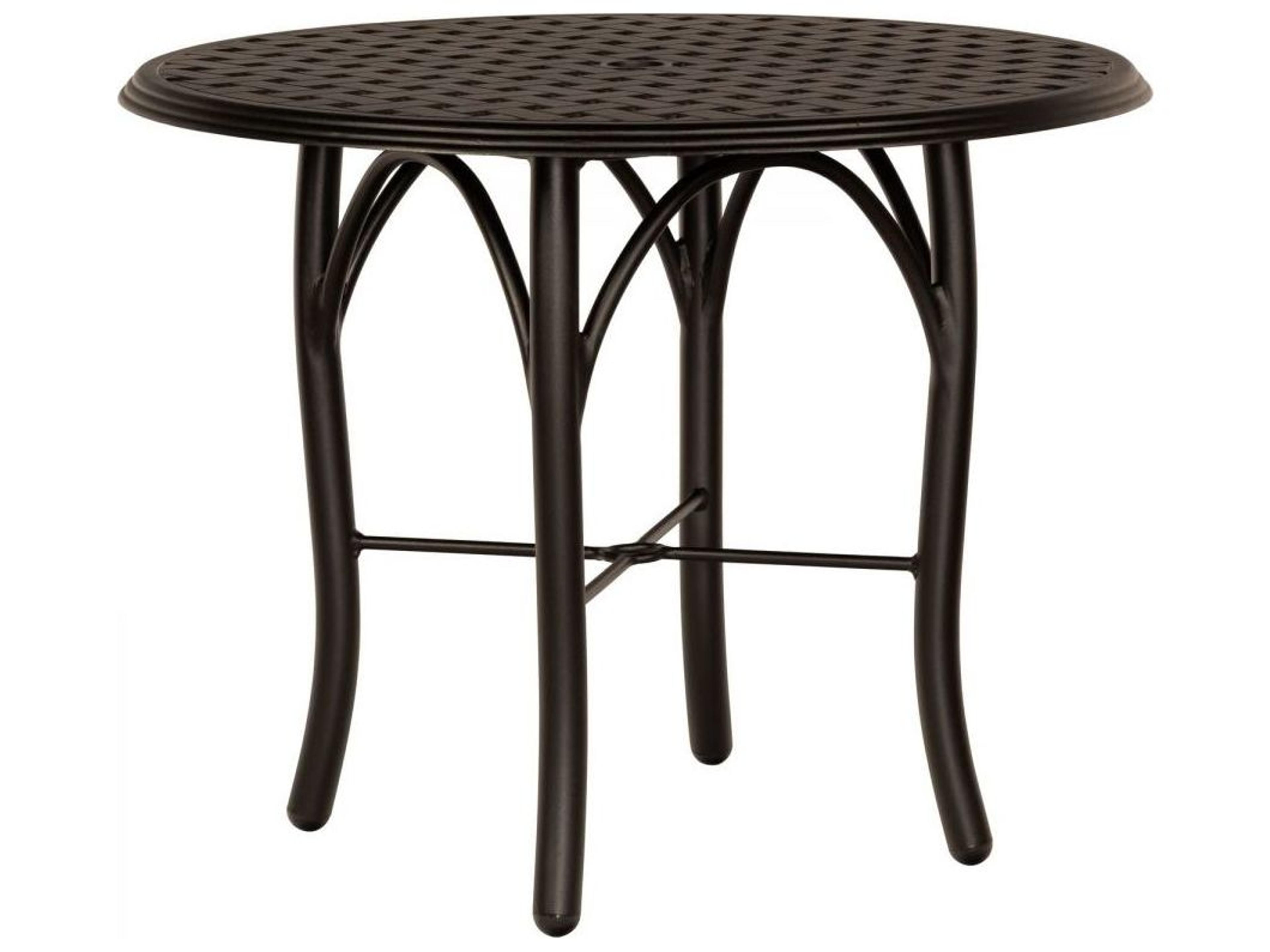 Thatch Aluminum Round Patio Bistro Table with Umbrella Hole