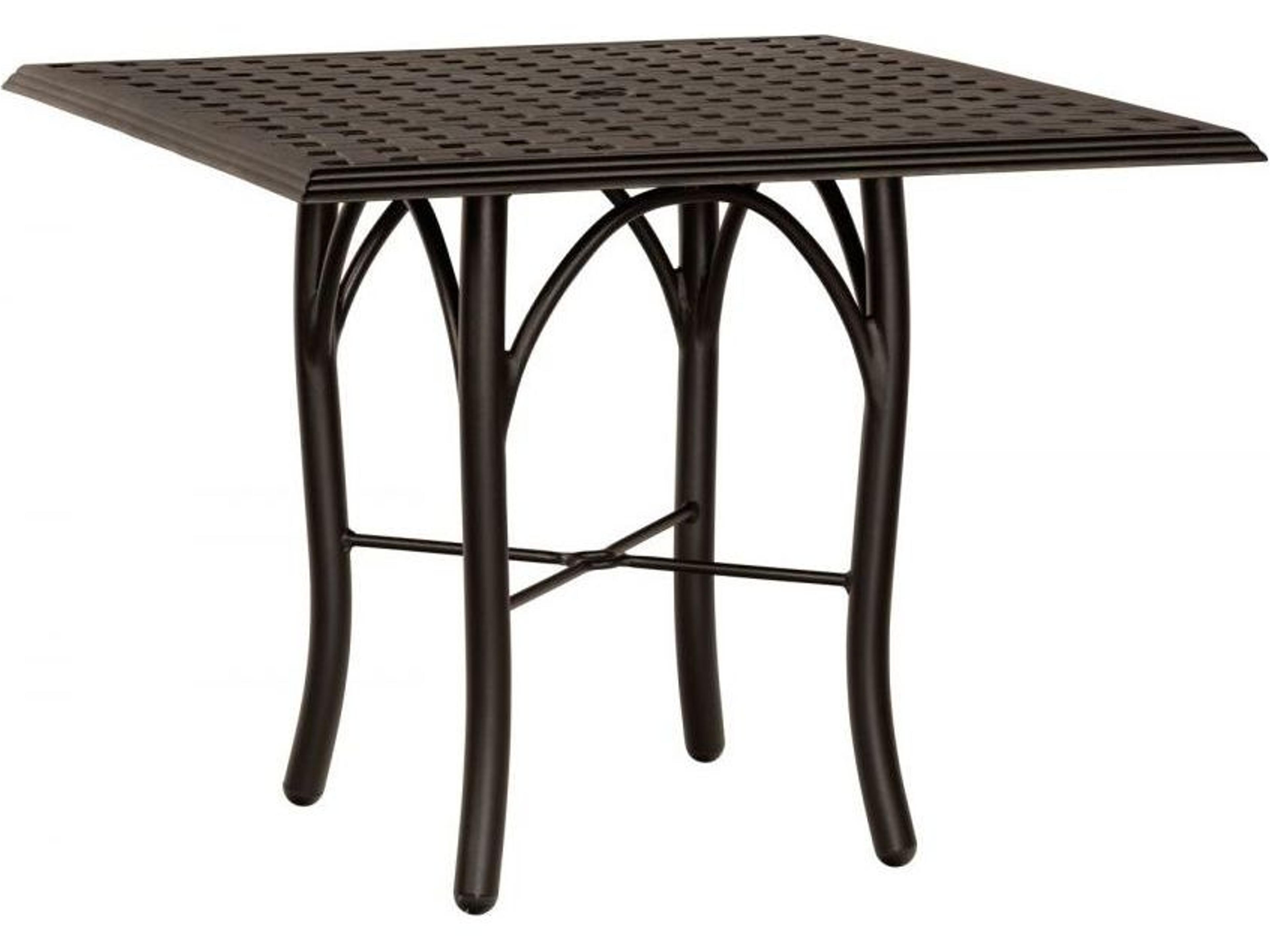 Thatch Aluminum Square Outdoor Bistro Table with Umbrella Hole