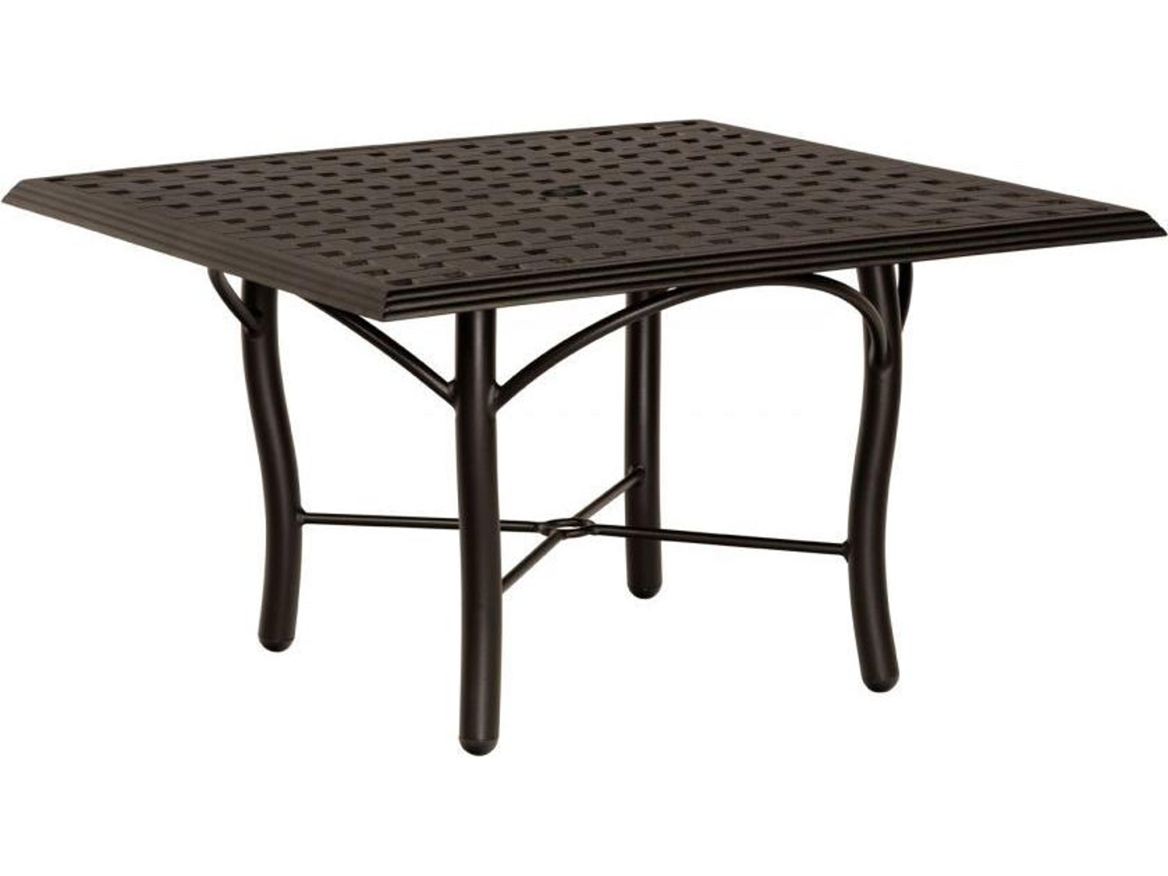 Thatch Aluminum Square Outdoor Coffee Table with Umbrella Hole