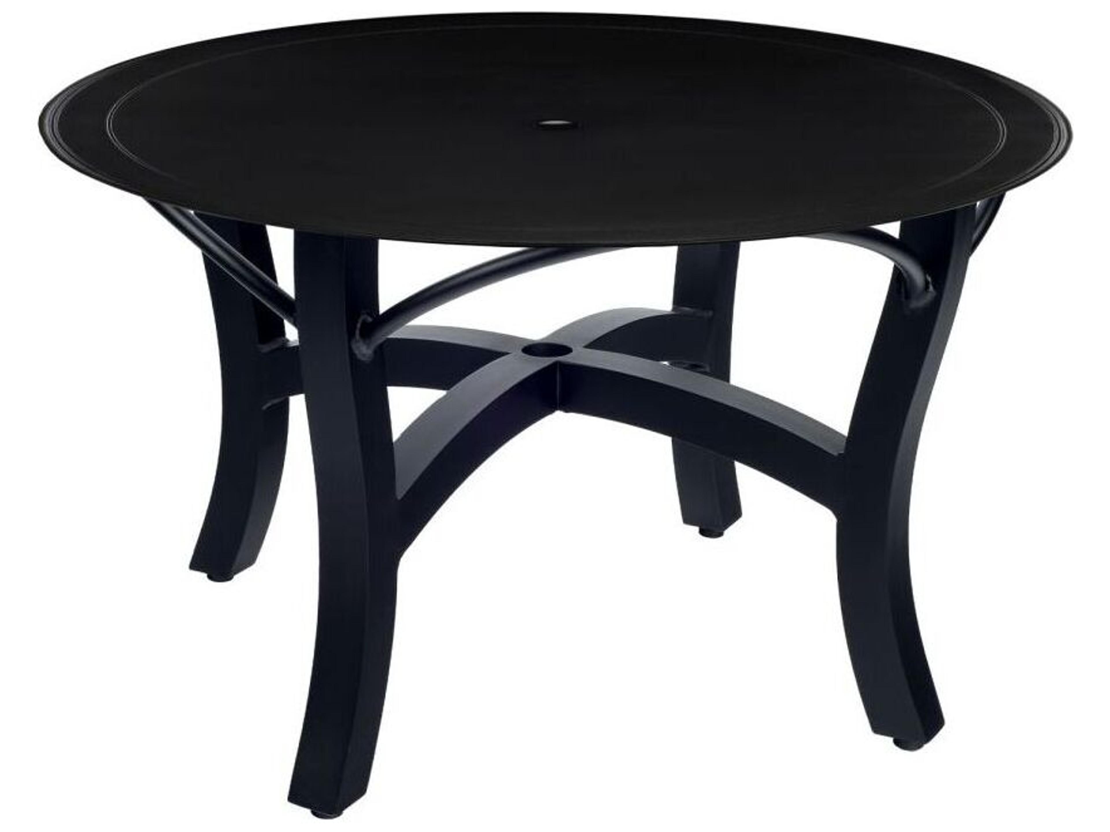 Solid Cast Aluminum Round Patio Coffee Table in Carson Base