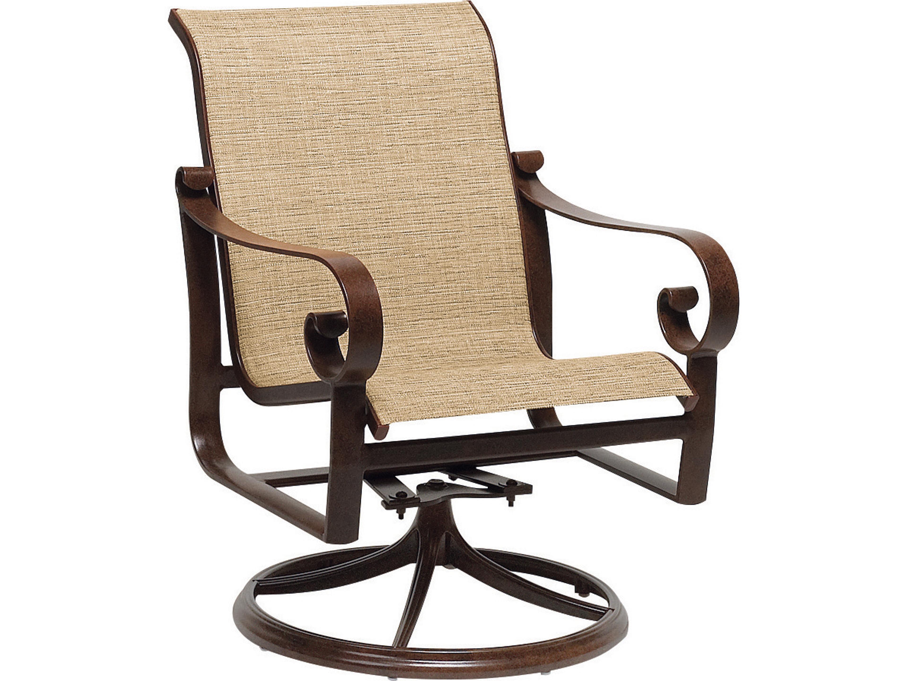 Belden Sling Aluminum Swivel Rocker Outdoor Patio Dining Arm Chair