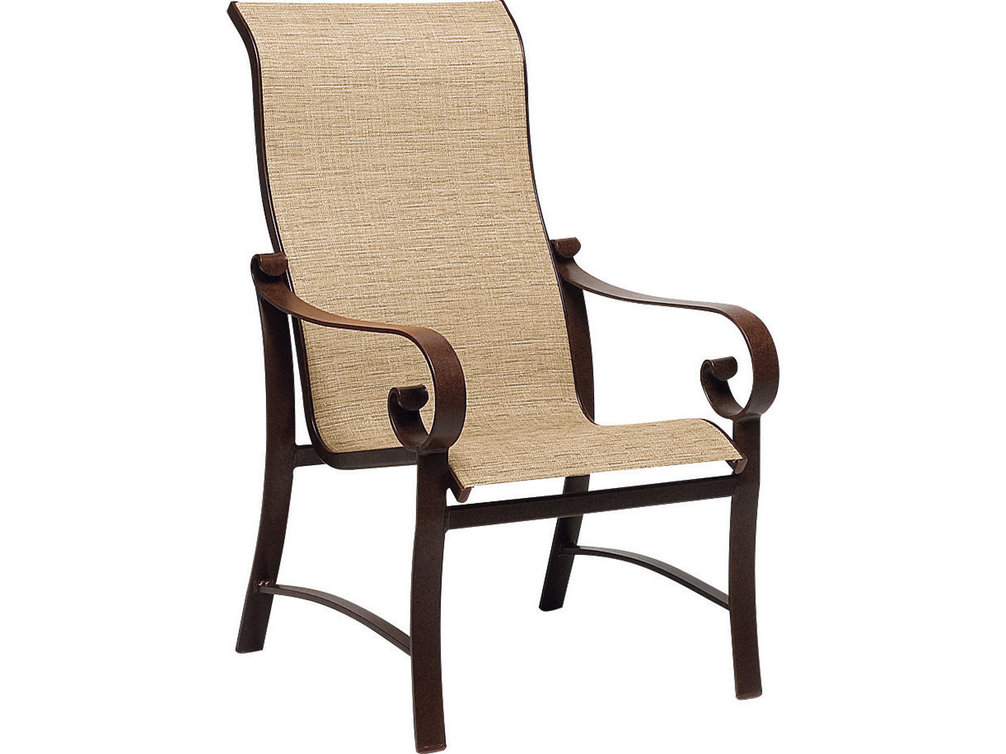 Belden Sling Aluminum High Back Outdoor Patio Dining Arm Chair
