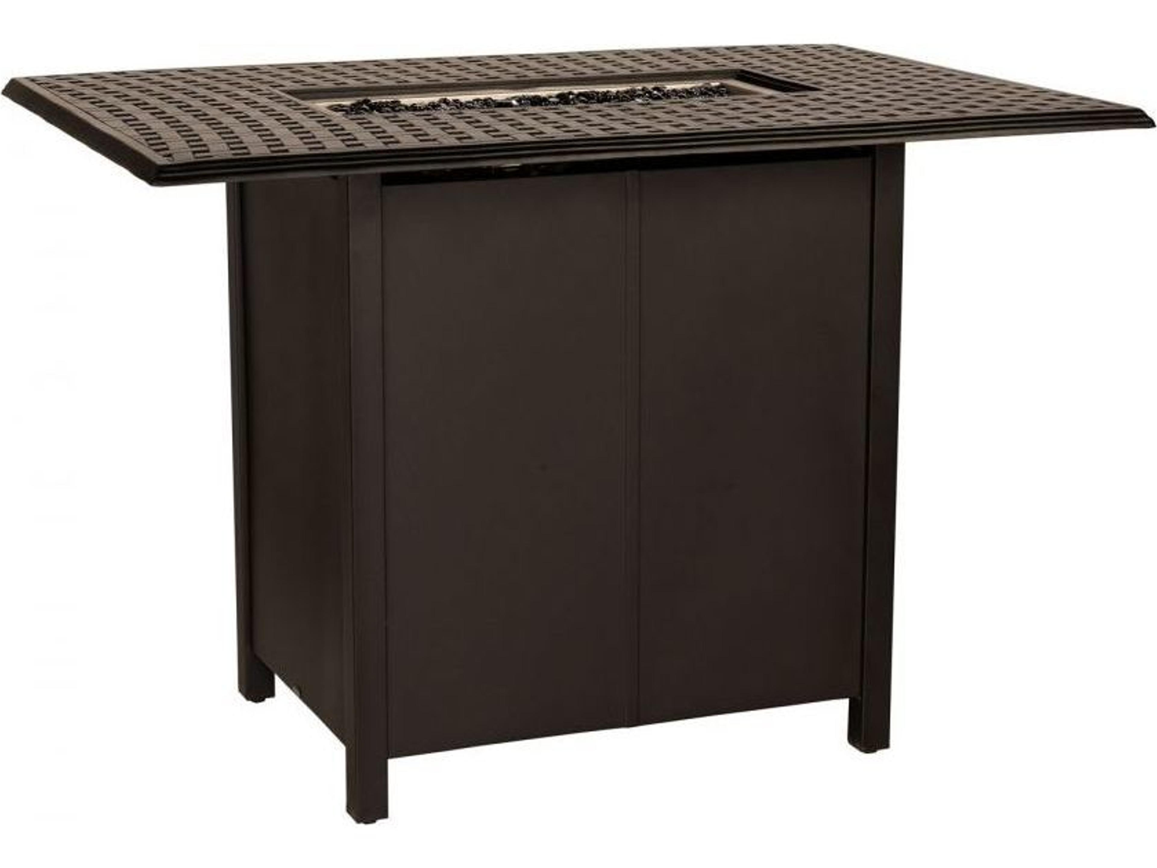 Thatch Aluminum Rectangular Bar Height Patio Fire Pit Table