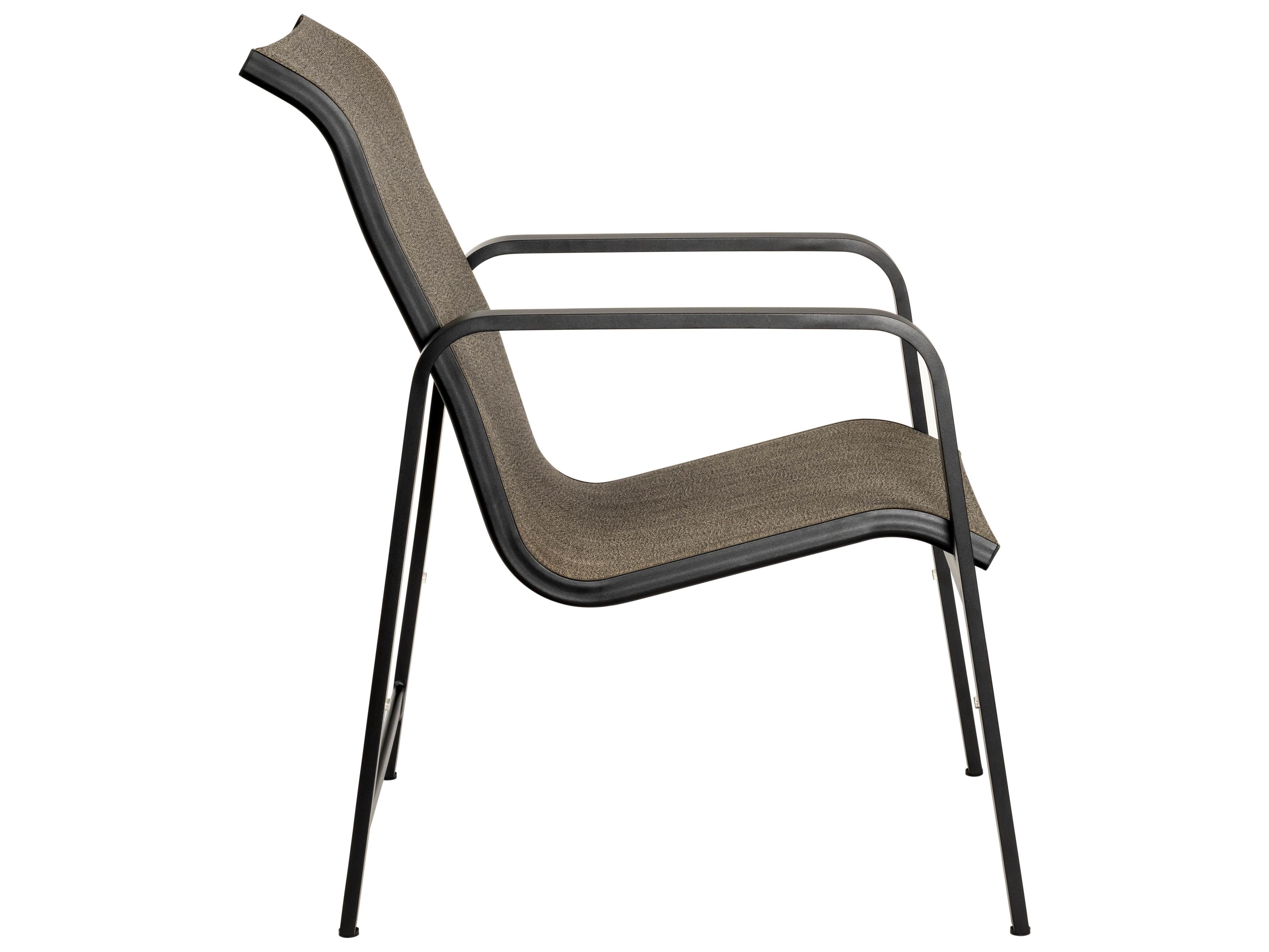 Woodard Landings Sing Aluminum Stackable Outdoor Patio Dining Arm Chair