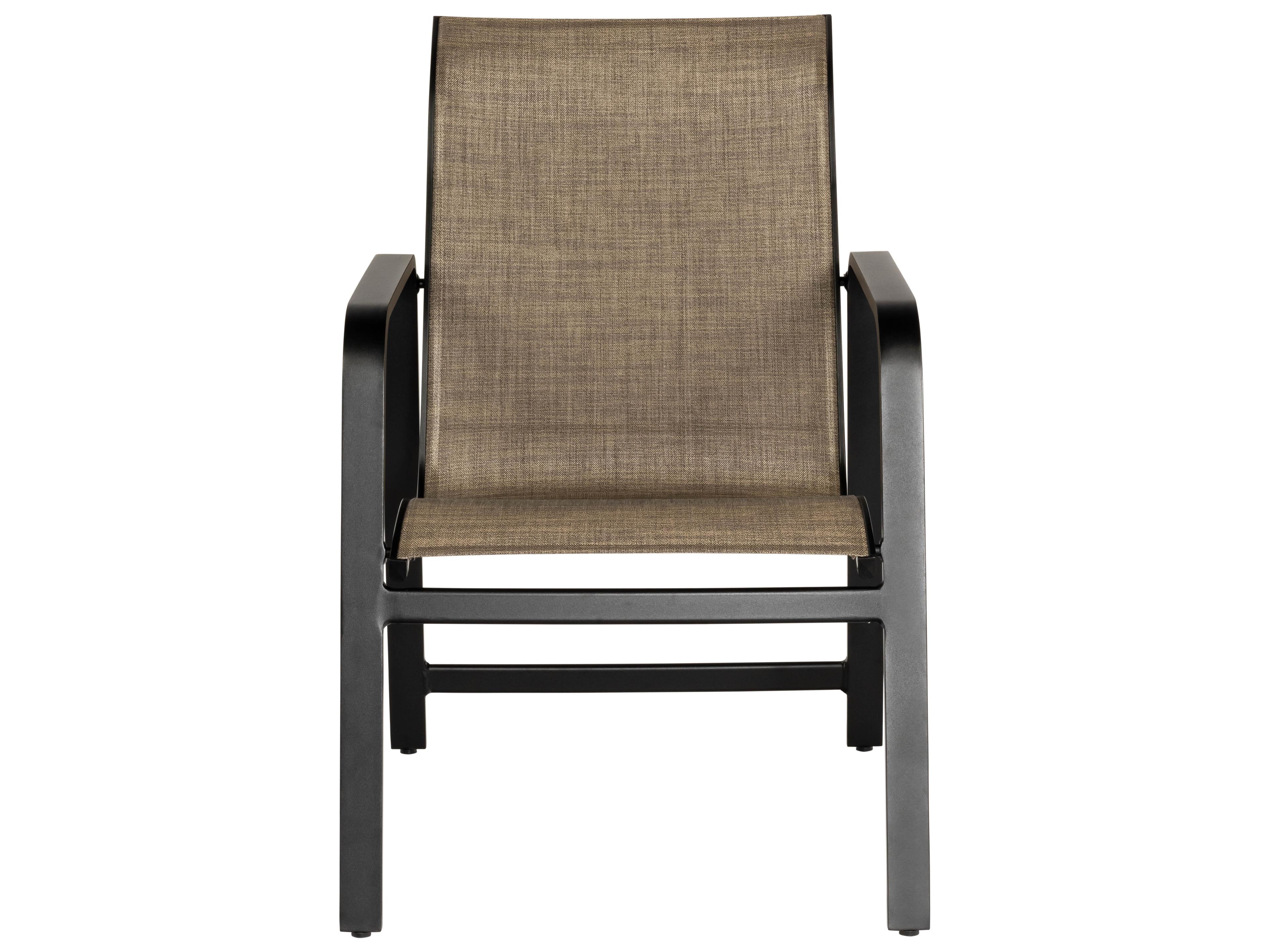 Woodard Landings Sing Aluminum Stackable Outdoor Patio Dining Arm Chair