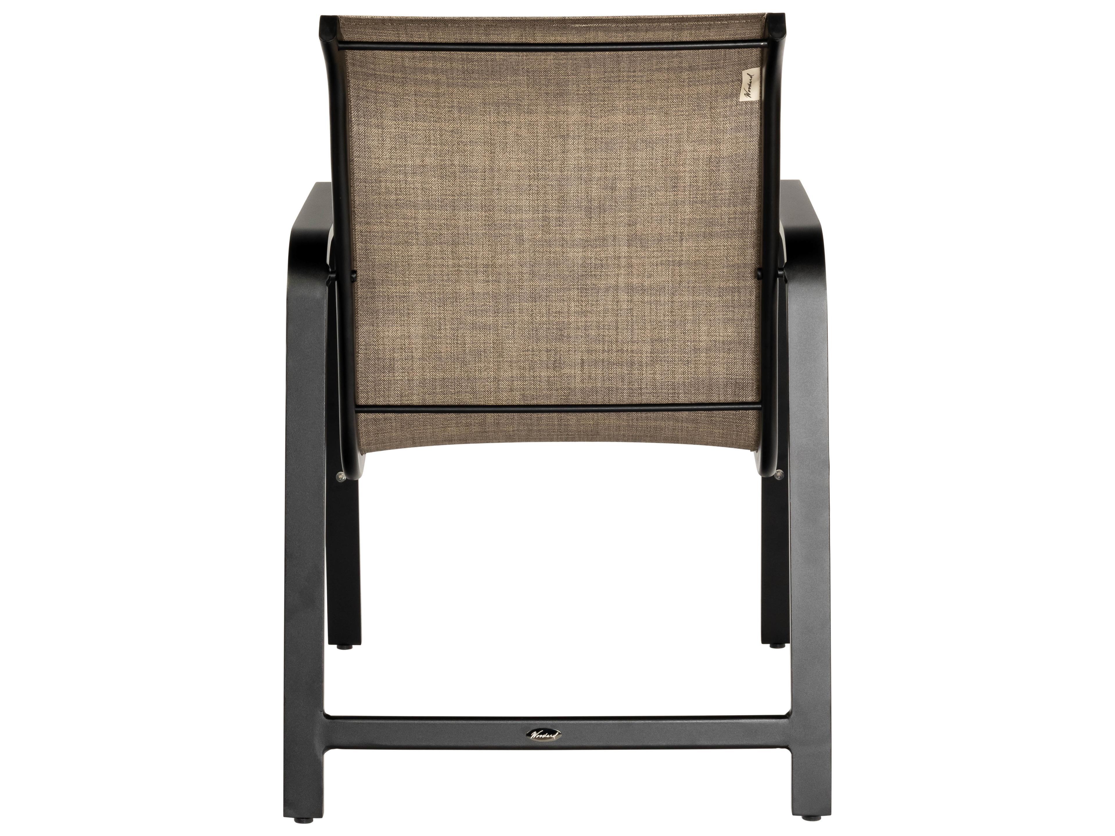 Woodard Landings Sing Aluminum Stackable Outdoor Patio Dining Arm Chair