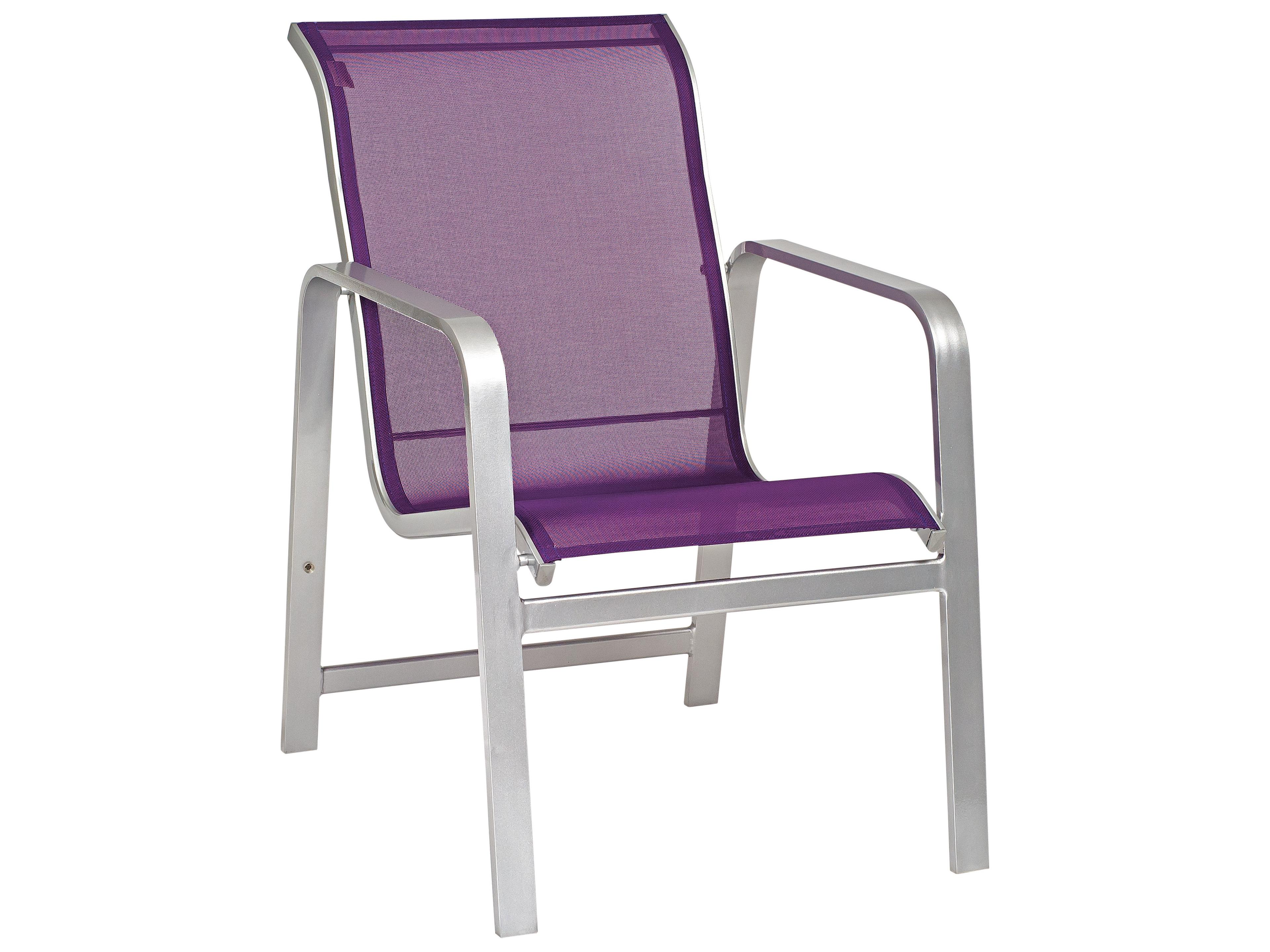 Woodard Landings Sing Aluminum Stackable Outdoor Patio Dining Arm Chair