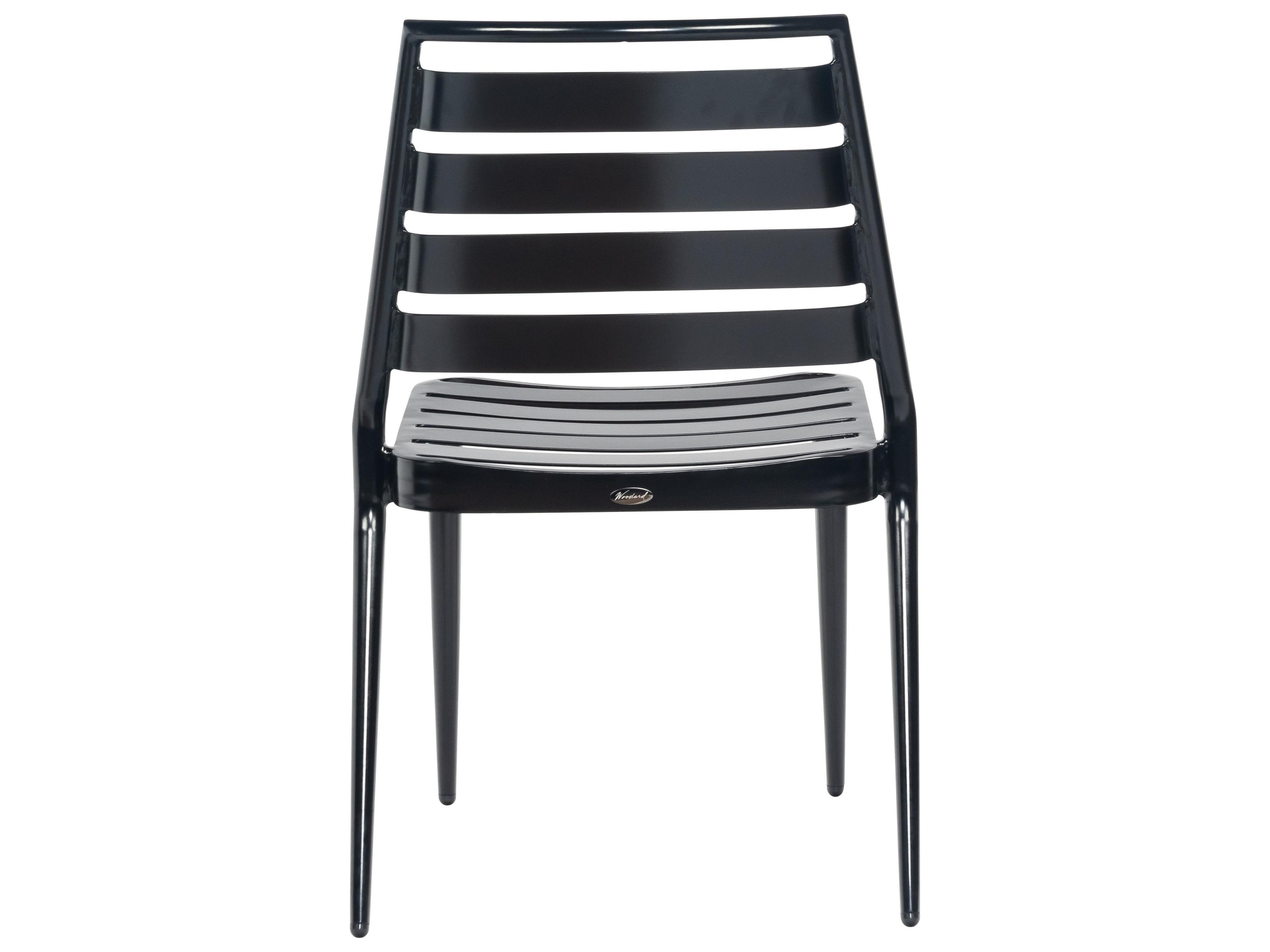 Woodard Slat Aluminum Stackable Patio Dining Side Chair