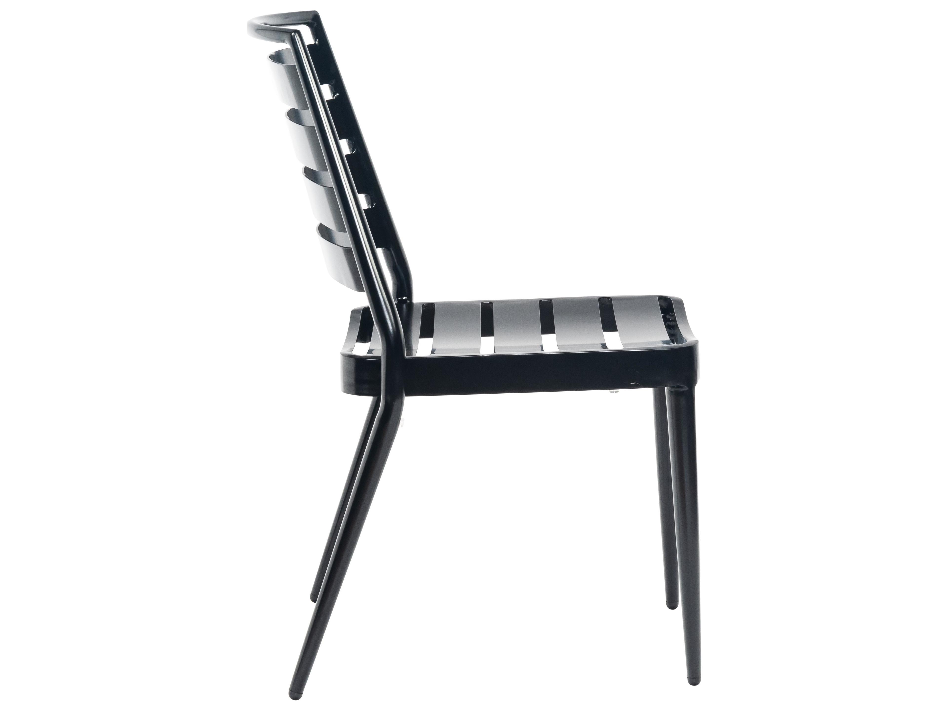 Woodard Slat Aluminum Stackable Patio Dining Side Chair