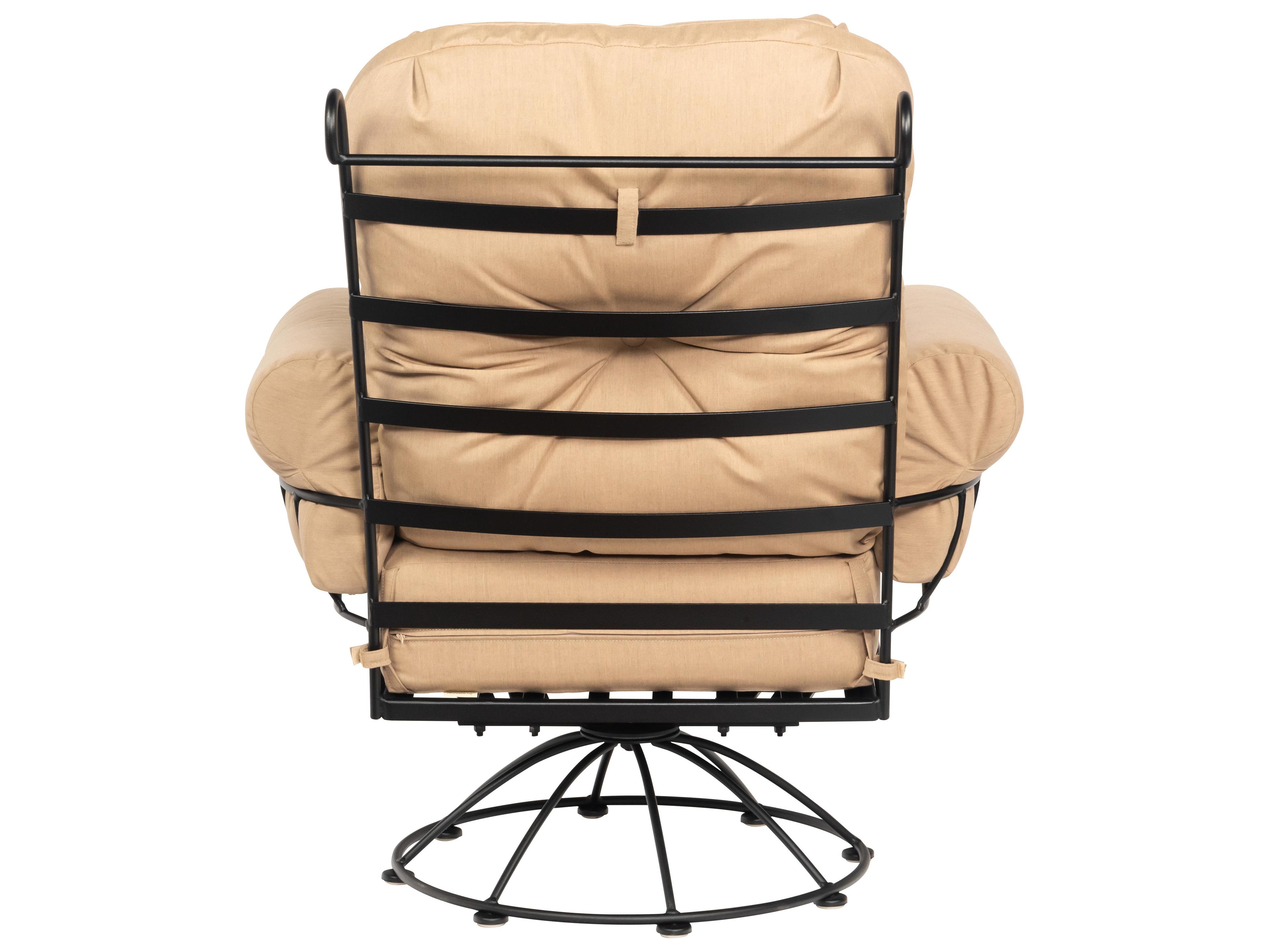 Woodard Terrace Cushion Wrought Iron Smaller Swivel Rocker Outdoor Patio Lounge Chair