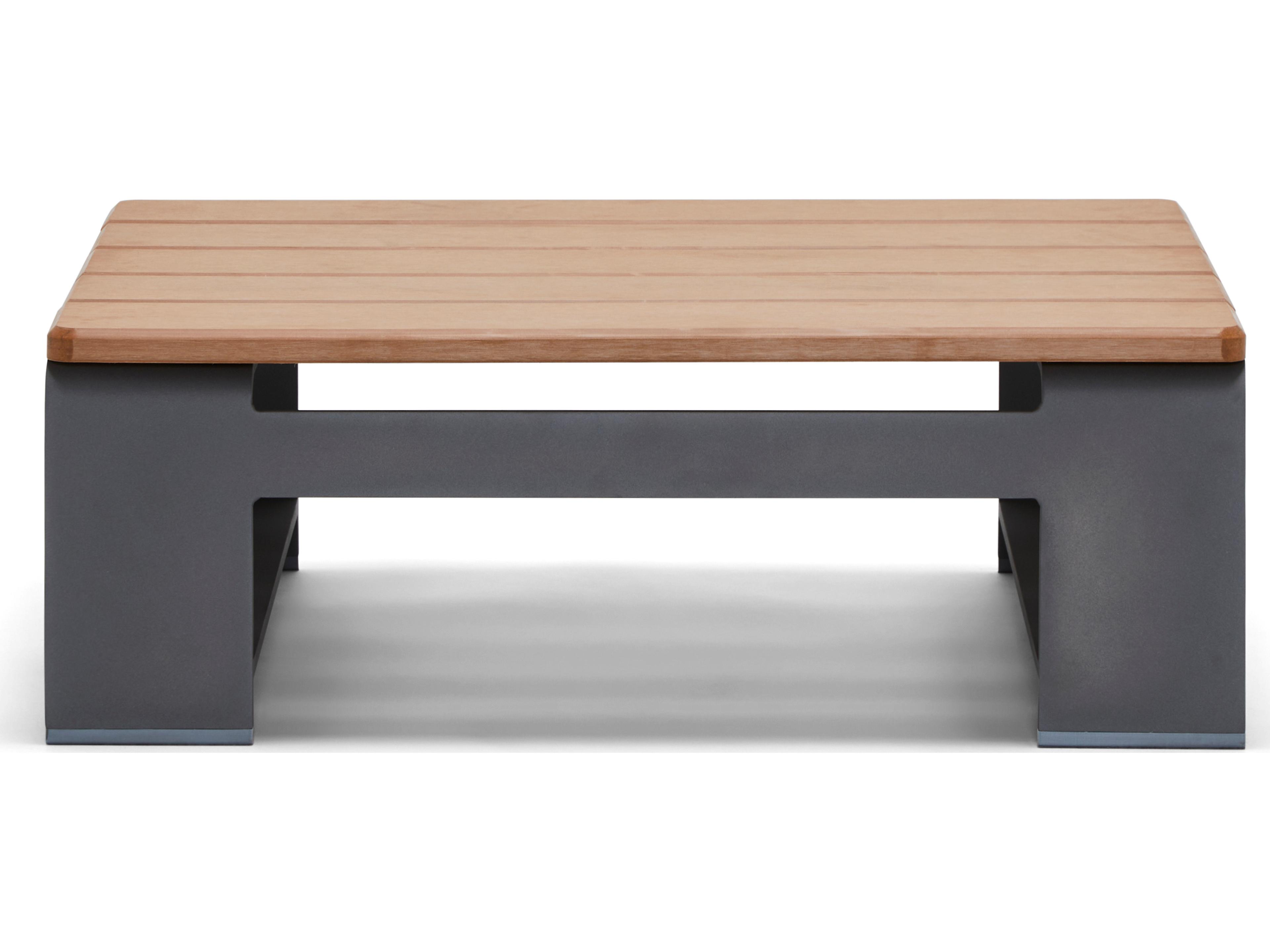 Woodard Gather Aluminum Rectangular Outdoor Side Table with NexTeak Top