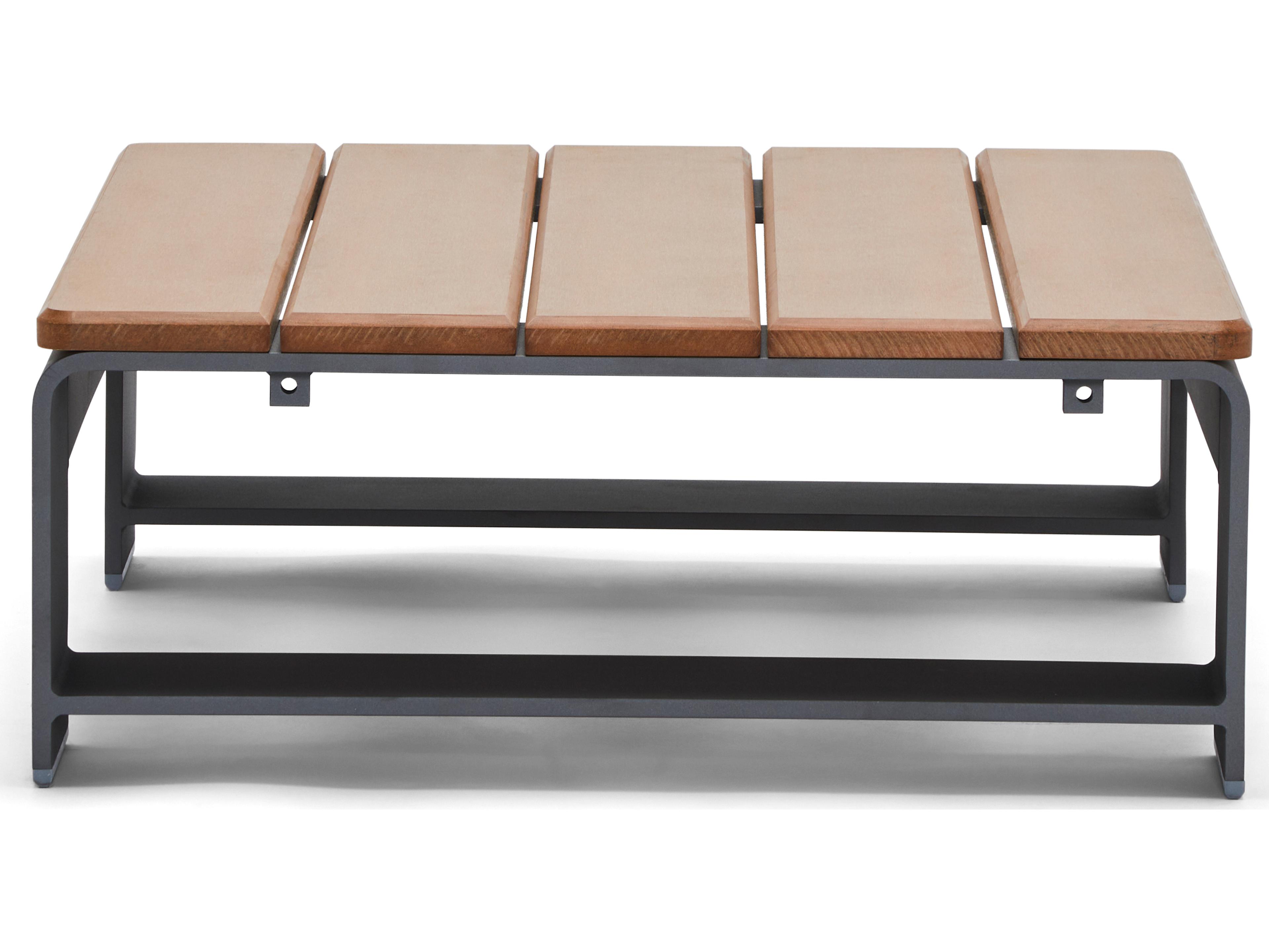 Woodard Gather Aluminum Rectangular Outdoor Side Table with NexTeak Top