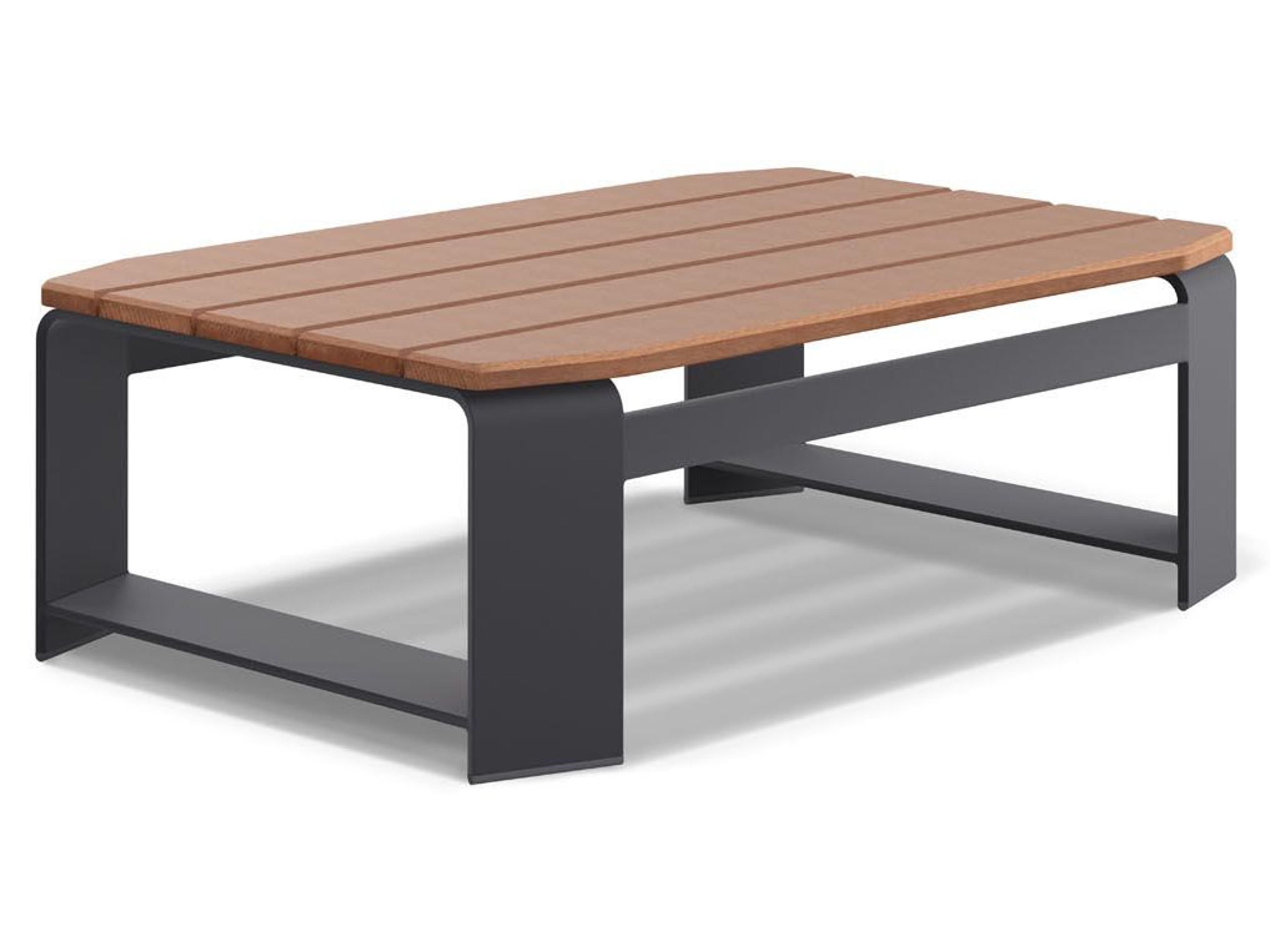 Gather Aluminum Rectangular Coffee Table with NexNexTeak Top