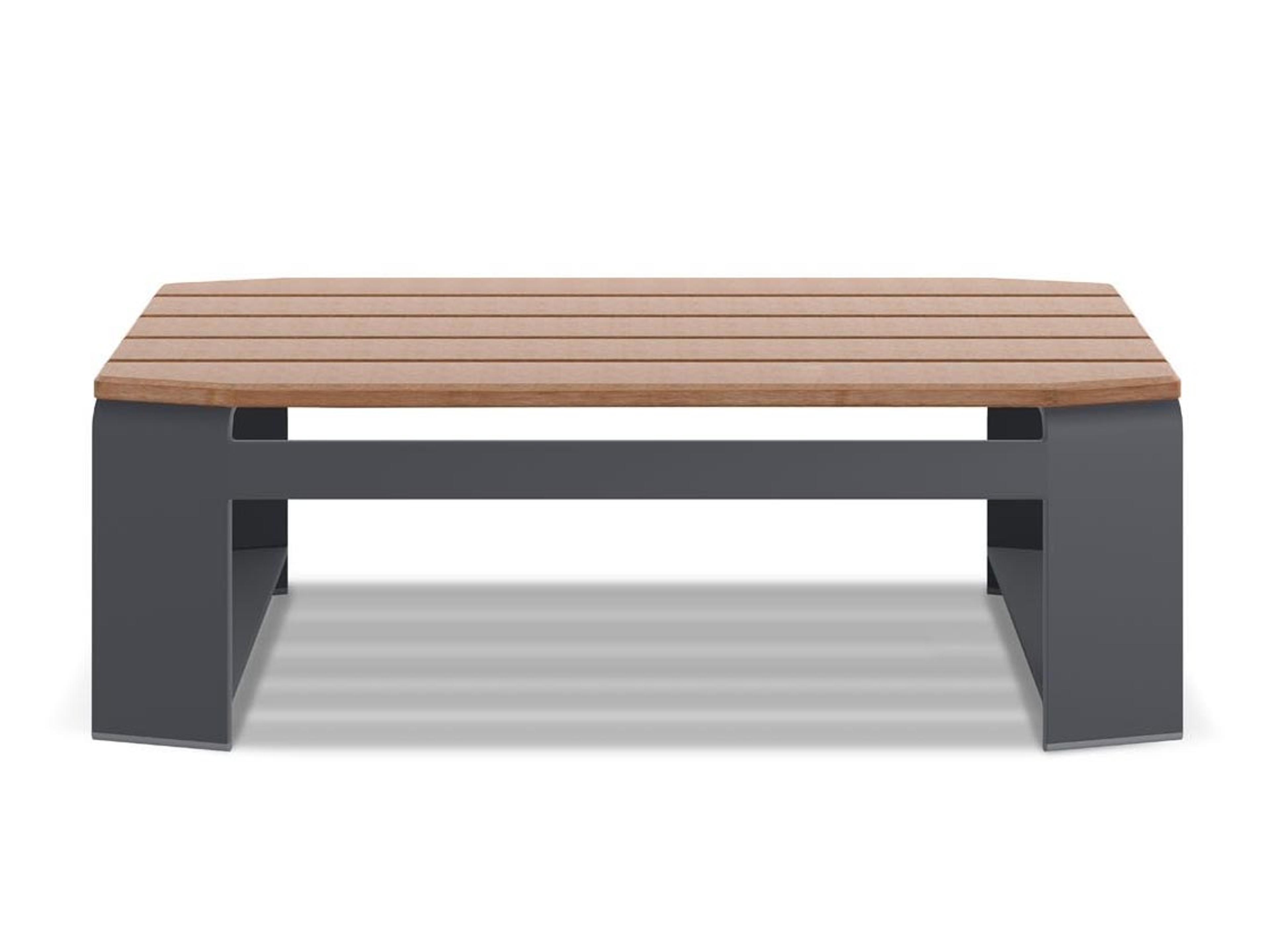 Woodard Gather Aluminum Rectangular Coffee Table with NexNexTeak Top