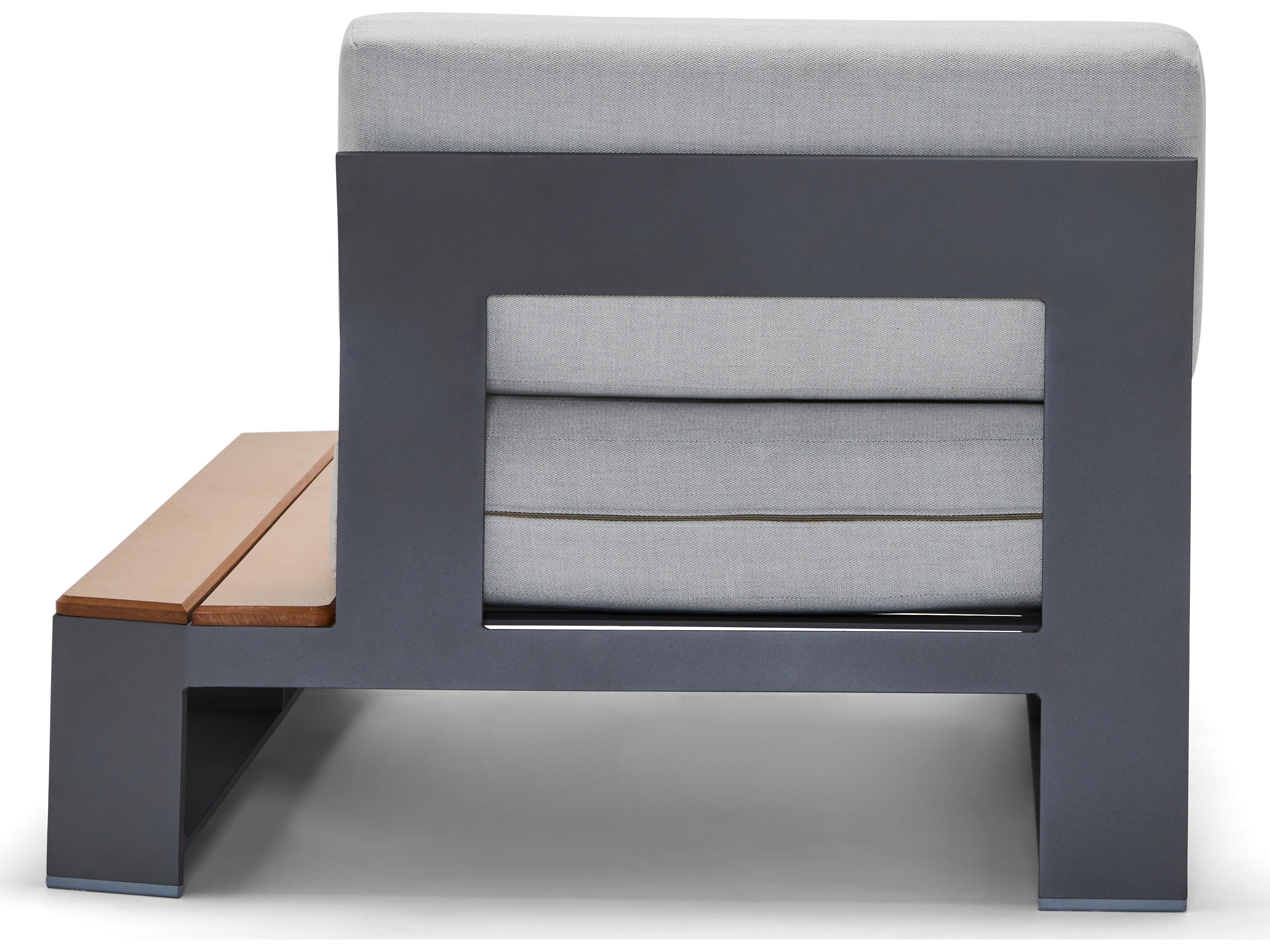 Woodard Gather Aluminum RHF Outdoor Chaise Lounge with NextTeak Accent