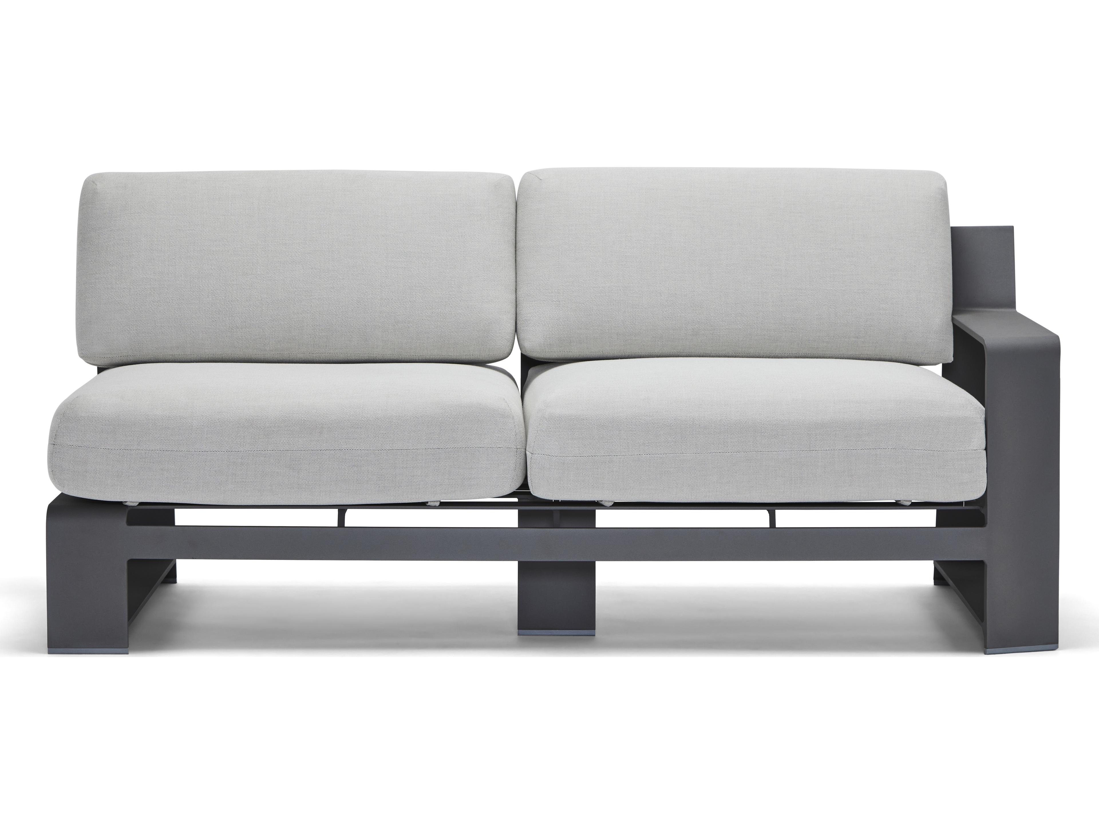 Woodard Gather Aluminum RHF Outdoor Chaise Lounge with NextTeak Accent