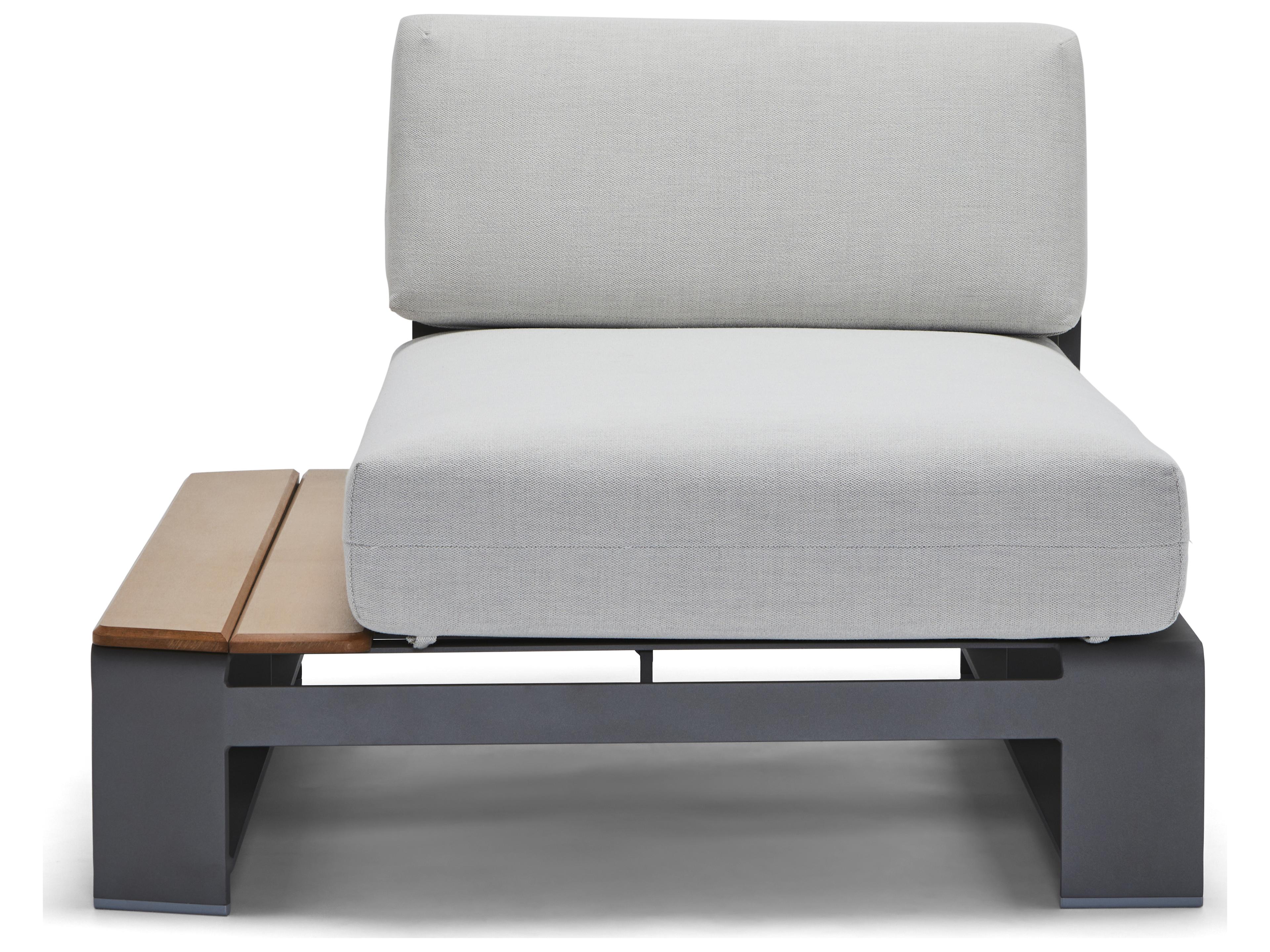 Woodard Gather Aluminum LHF Outdoor Patio Chaise Lounge with NextTeak Accent