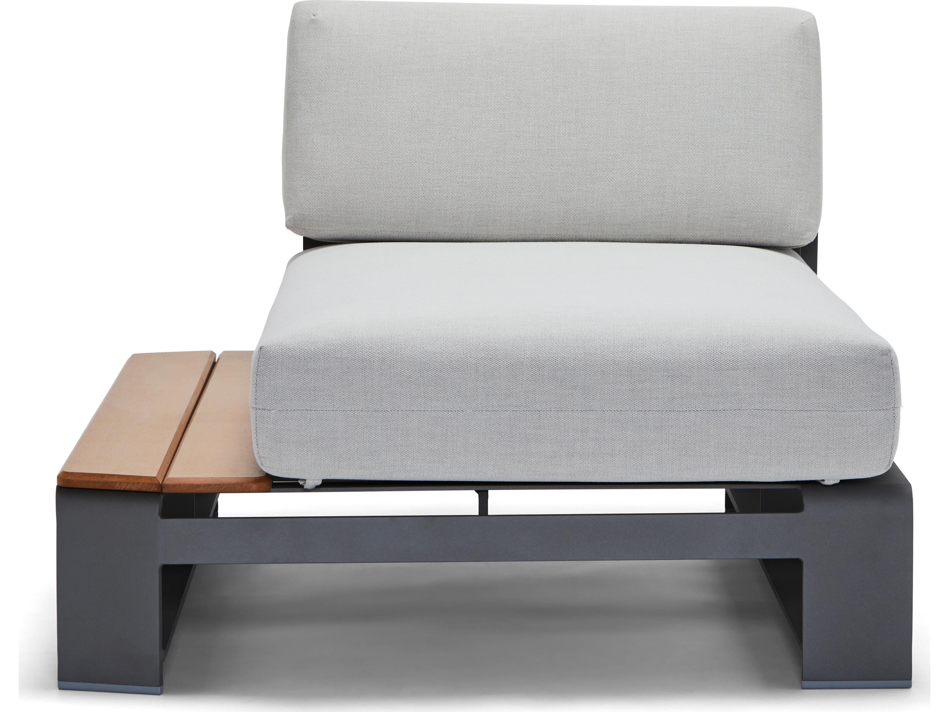 Woodard Gather Aluminum LHF Outdoor Patio Chaise Lounge with NextTeak Accent