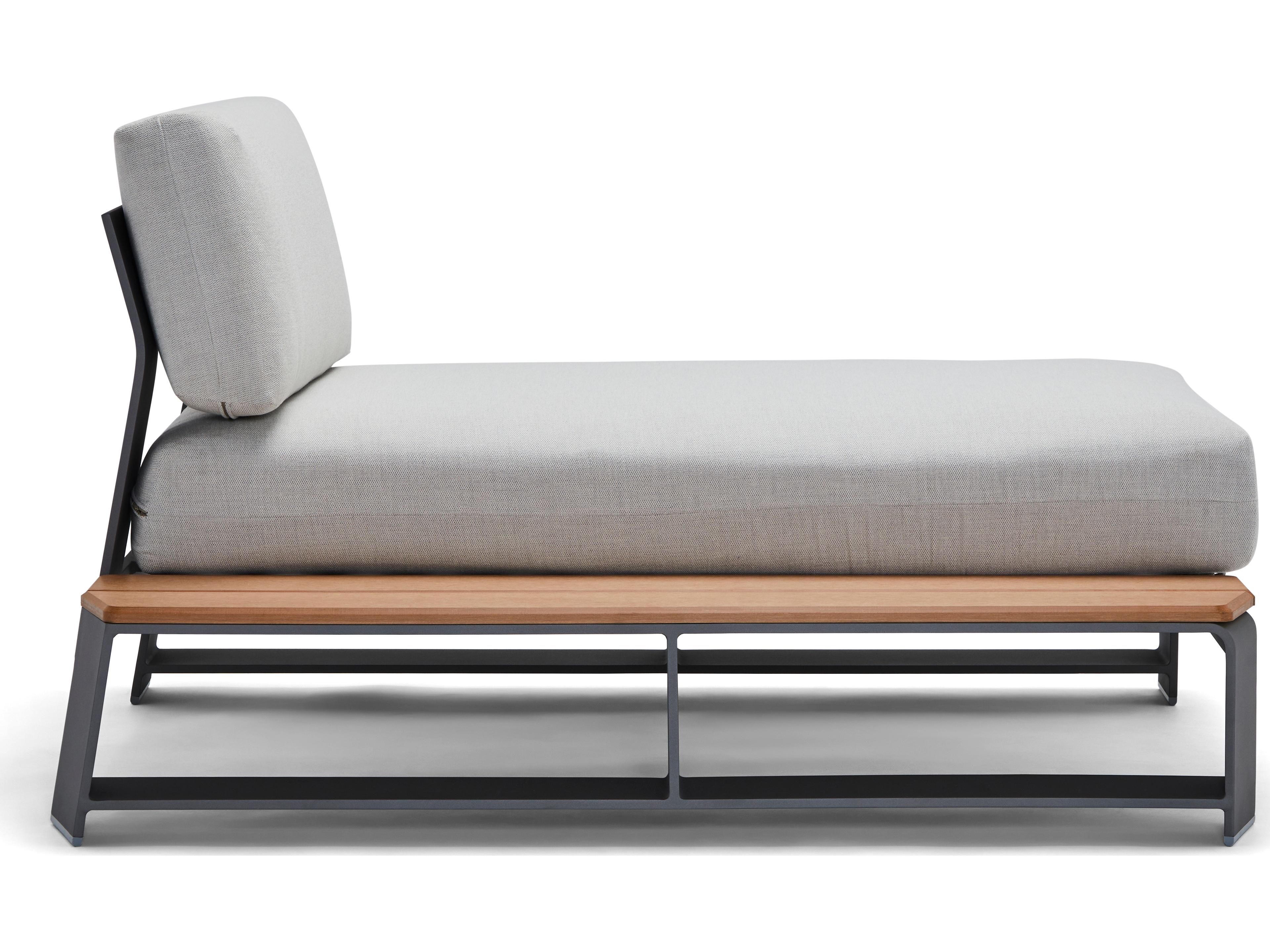 Woodard Gather Aluminum LHF Outdoor Patio Chaise Lounge with NextTeak Accent