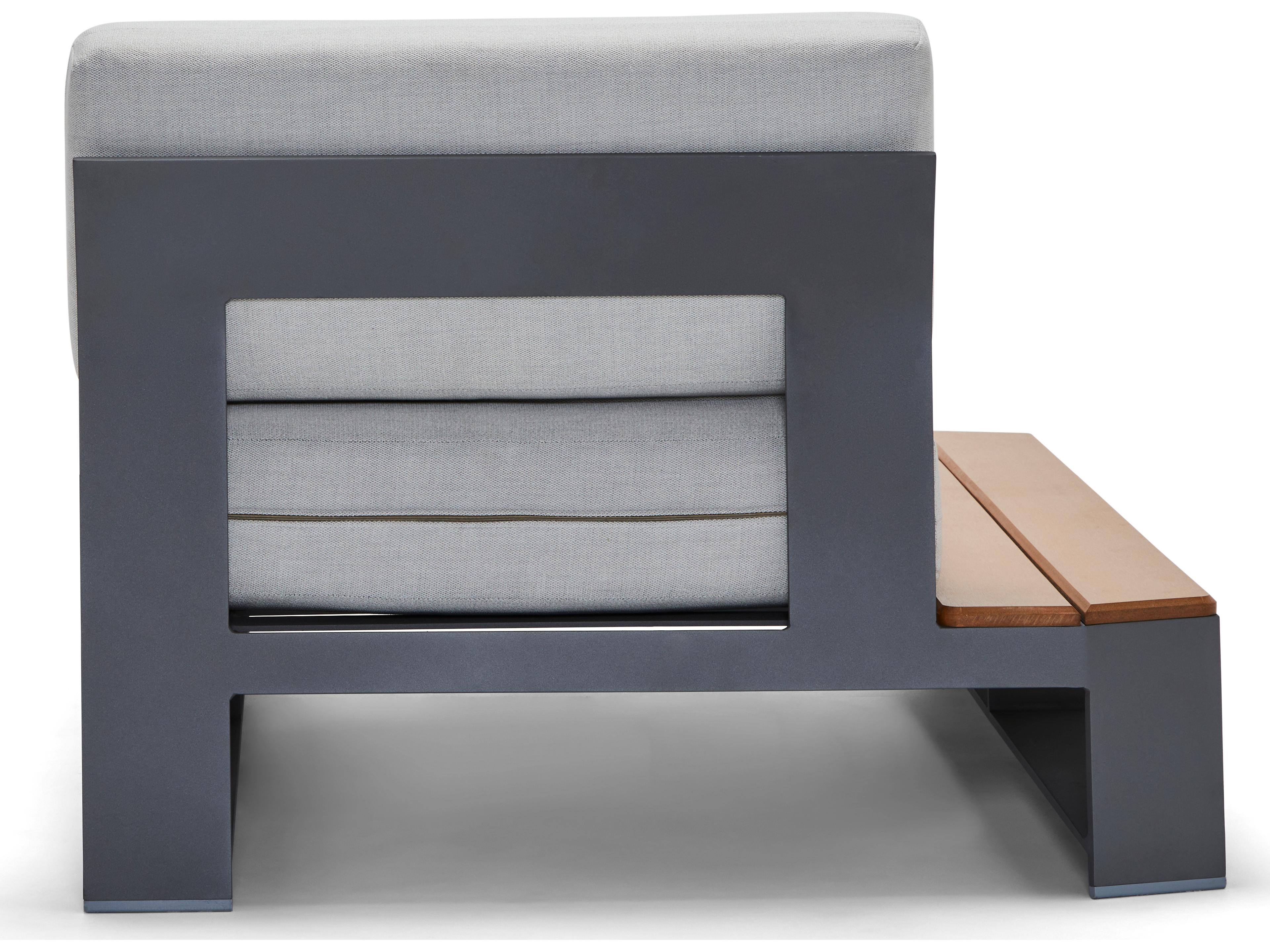 Woodard Gather Aluminum LHF Outdoor Patio Chaise Lounge with NextTeak Accent