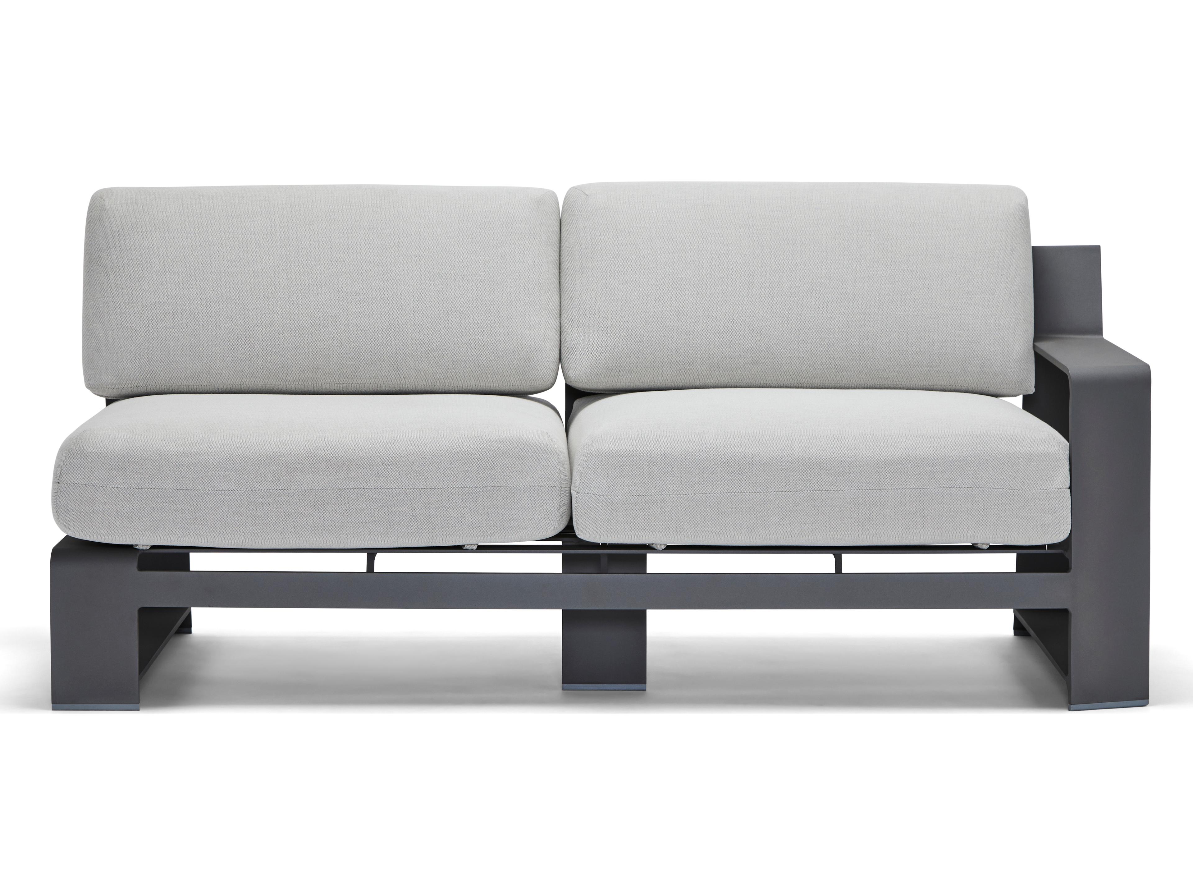 Woodard Gather Aluminum Right Arm Loveseat