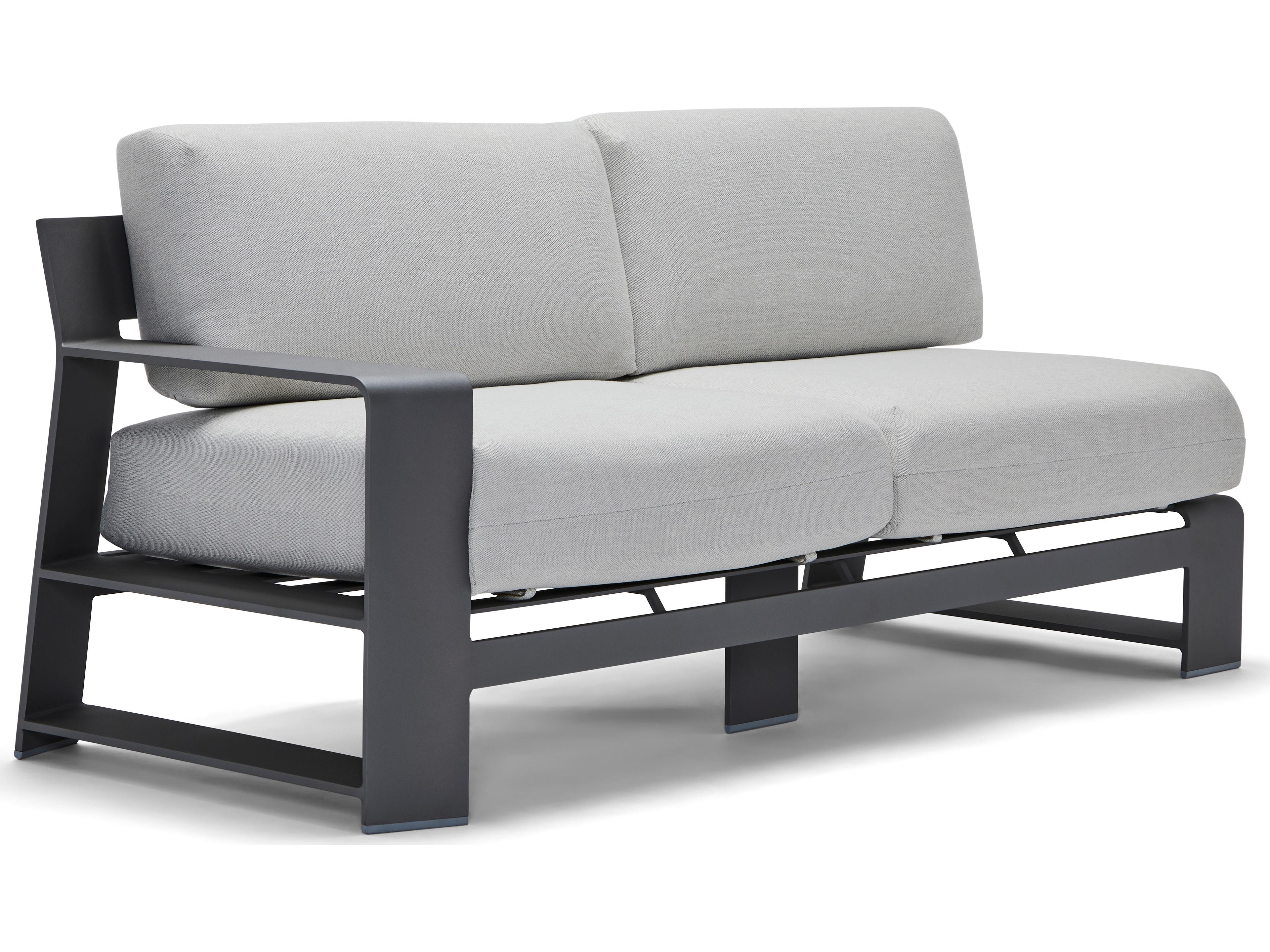 Gather Aluminum Left Arm Loveseat