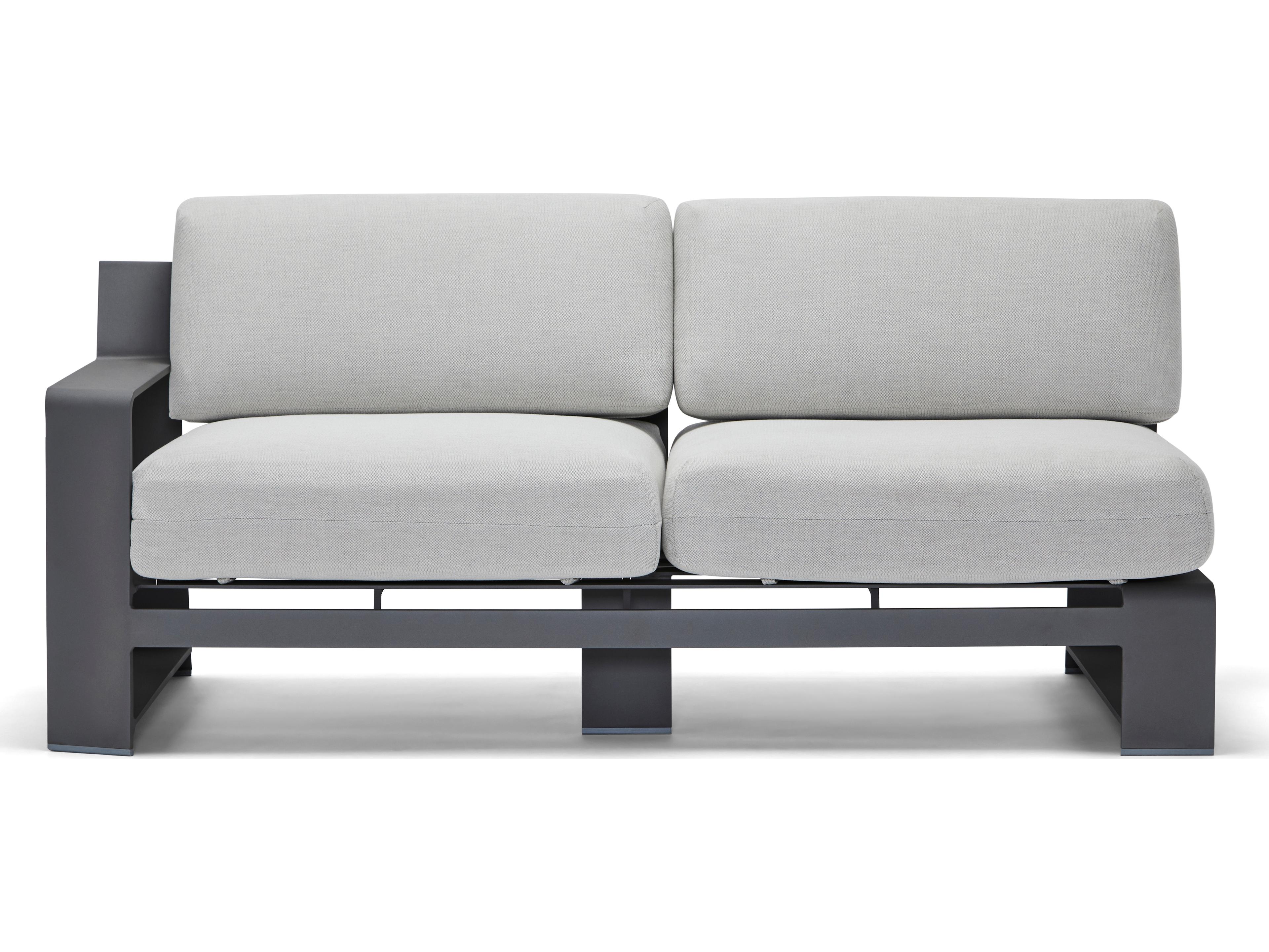 Woodard Gather Aluminum Left Arm Loveseat