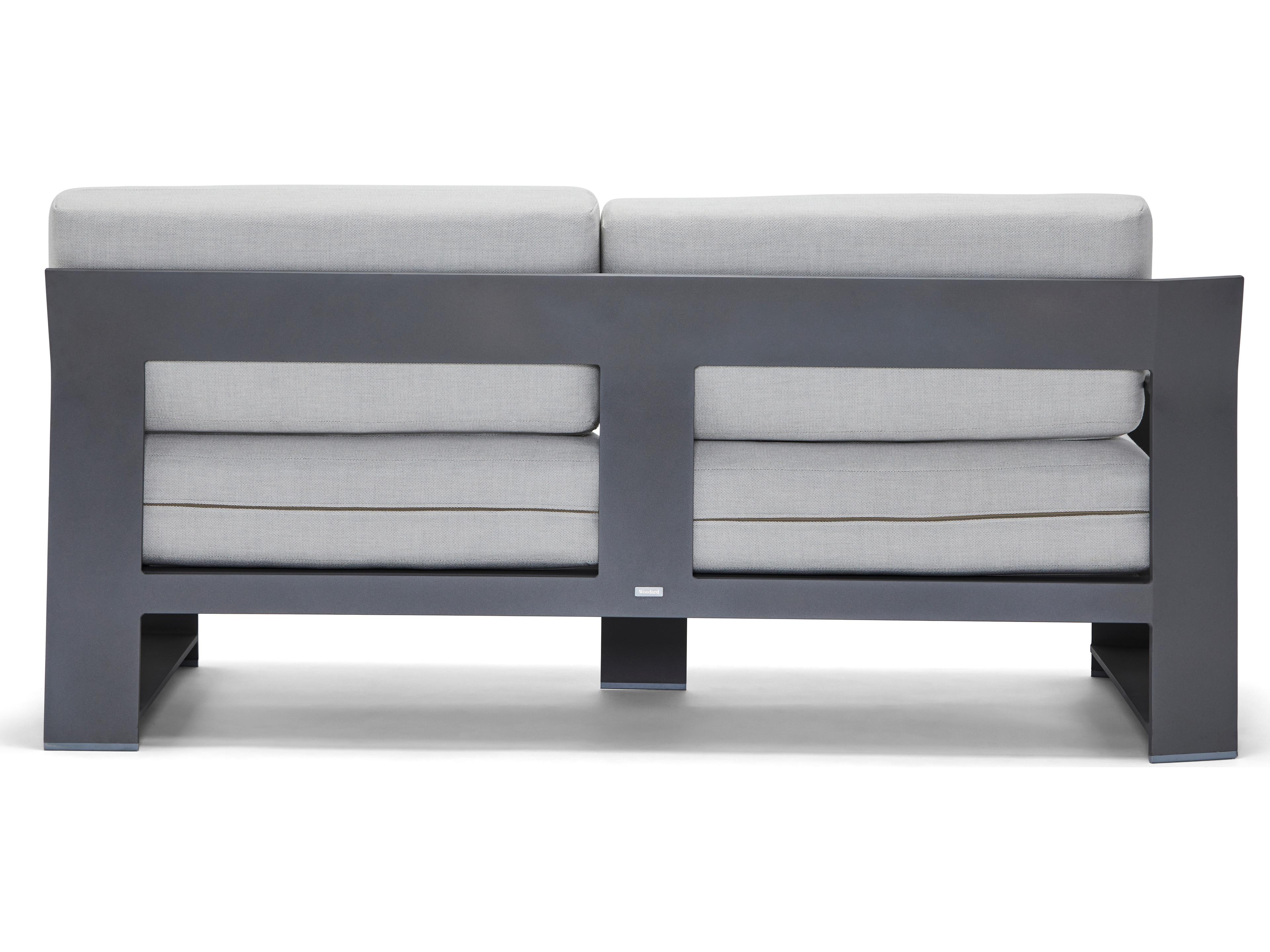 Woodard Gather Aluminum Left Arm Loveseat