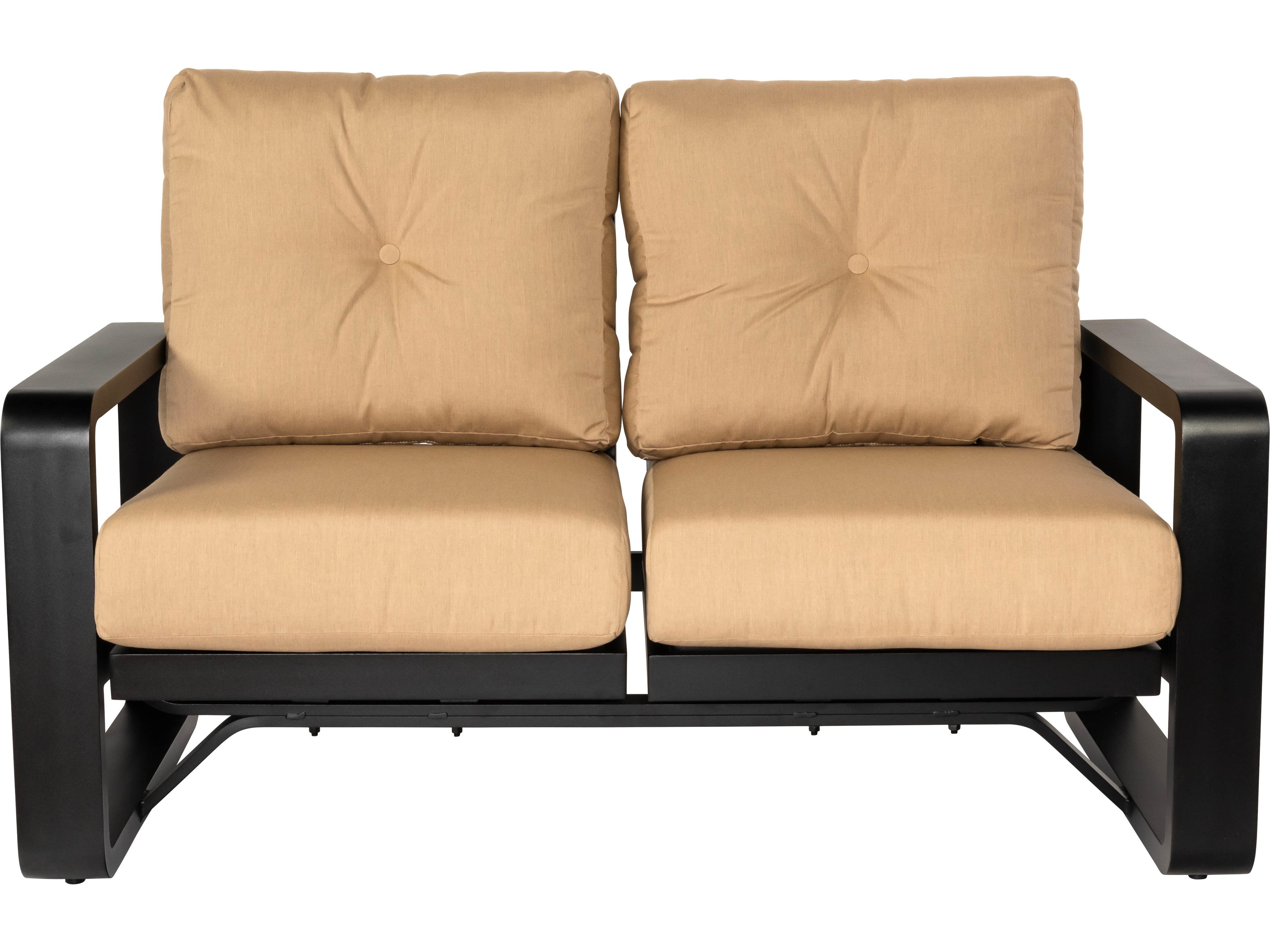 Woodard Vale Cushion Aluminum Dual Rocker Patio Loveseat