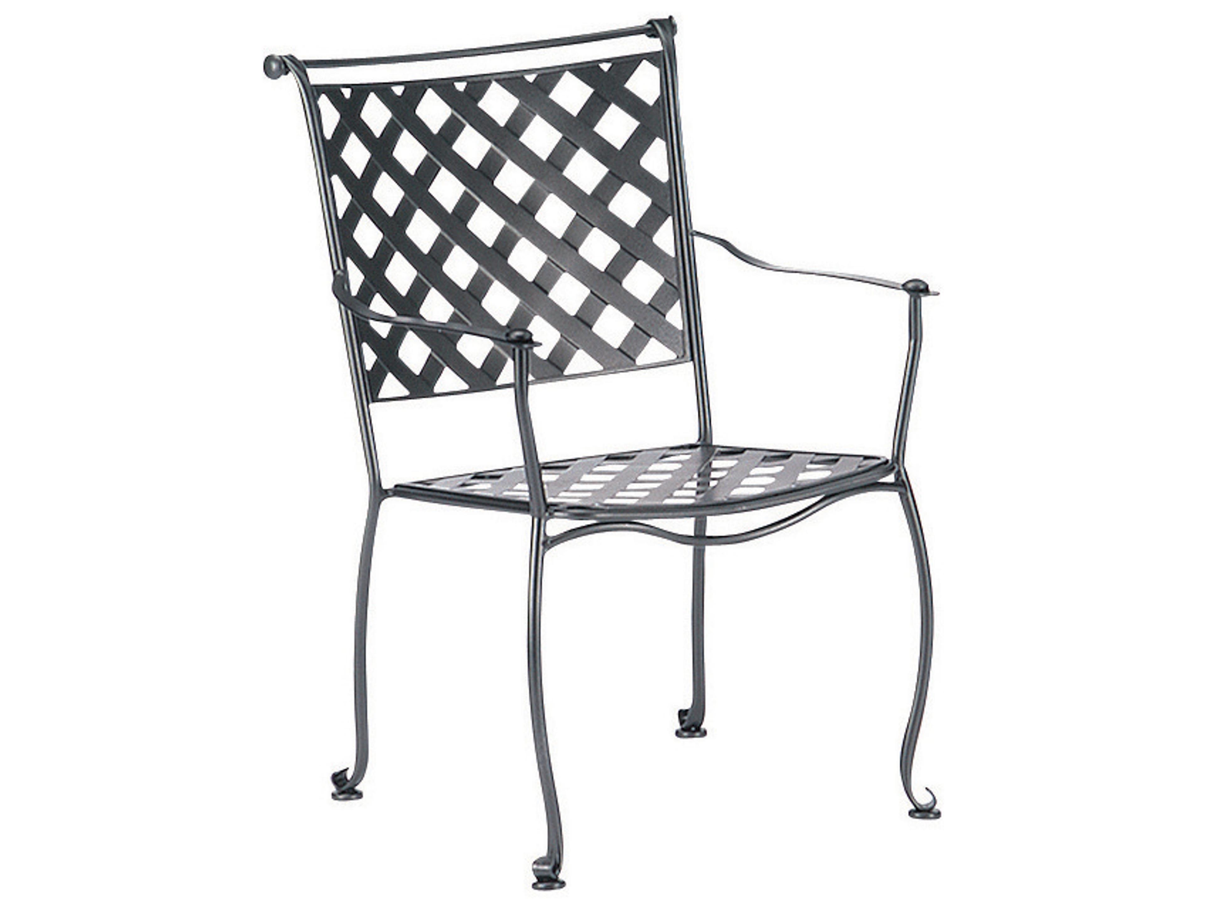 Maddox Wrought Iron Stackable Outdoor Patio Dining Arm Chair