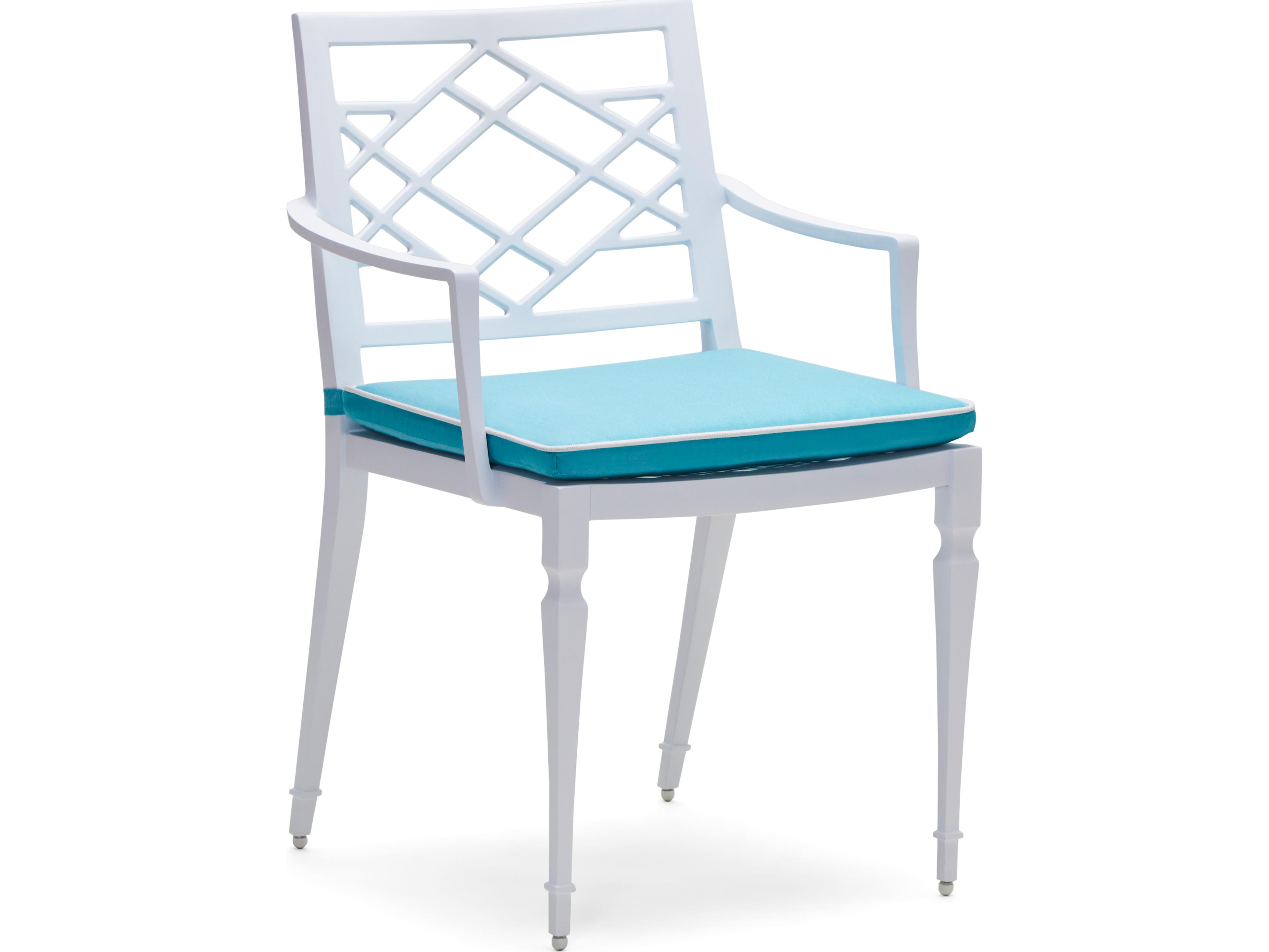 Alexa Hampton Tuoro Aluminum Patio Dining Arm Chair with Optional Seat Cushions
