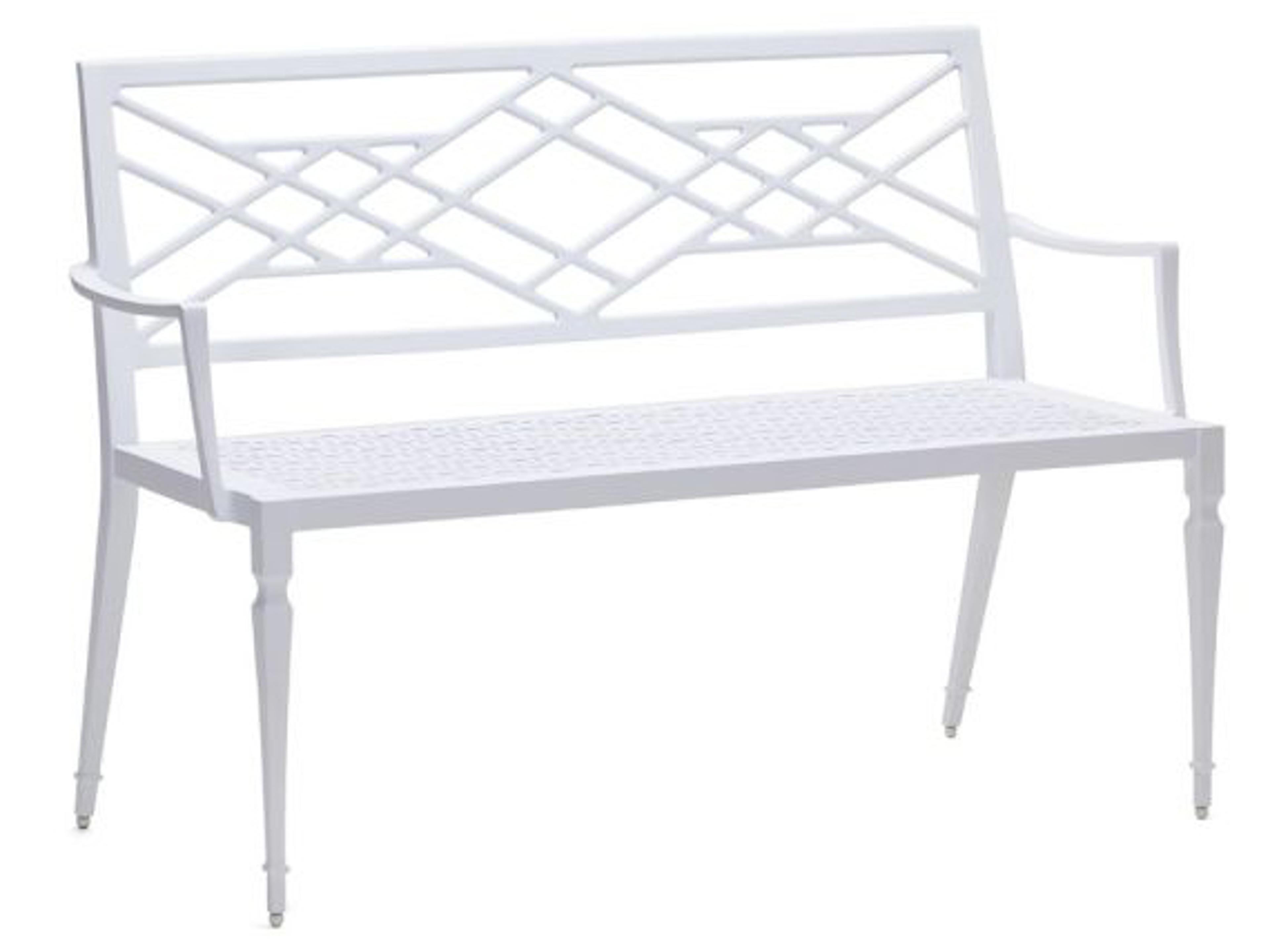 Alexa Hampton Tuoro Aluminum Patio Bench with Arms
