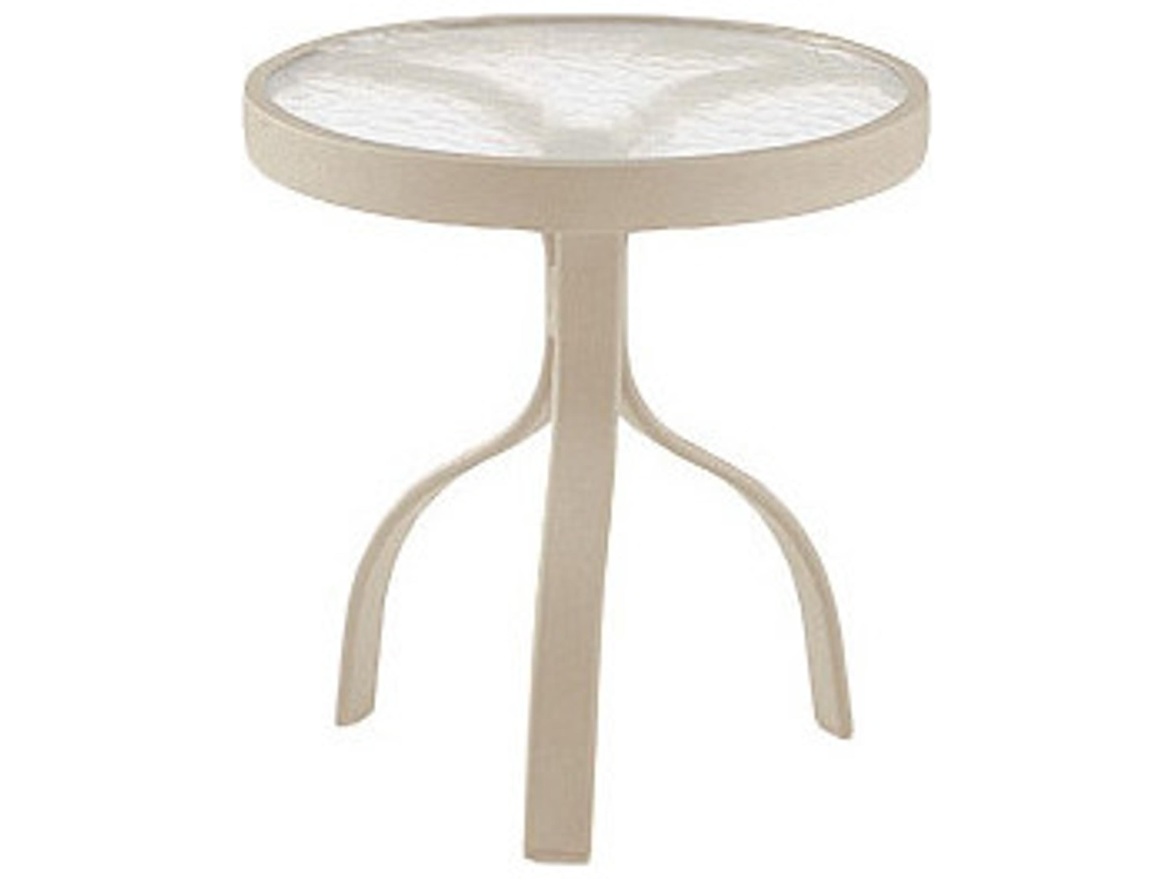 Aluminum Deluxe Round Acrylic Top Outdoor End Table