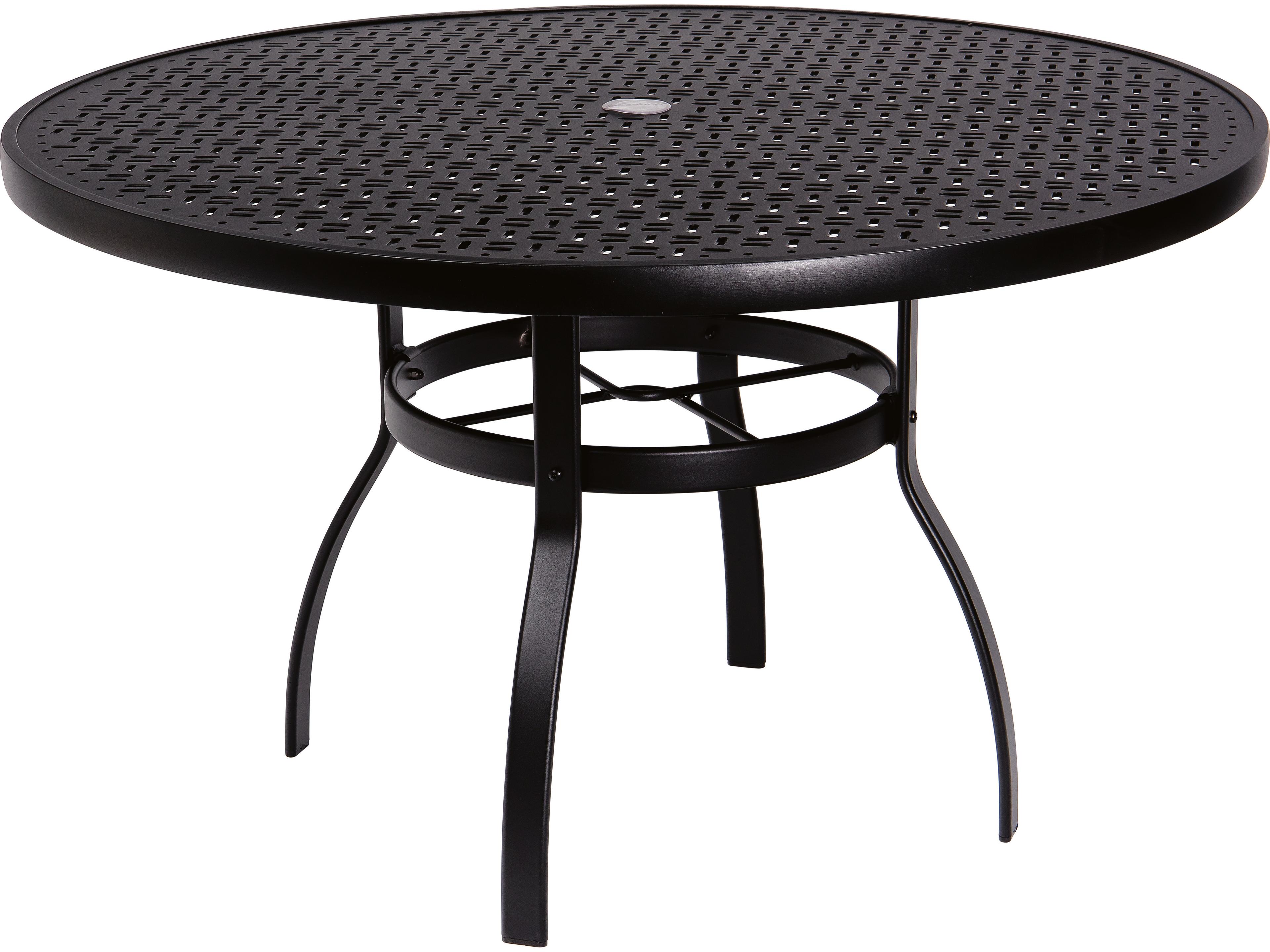 Aluminum Deluxe Round Lattice Top Table with Umbrella Hole