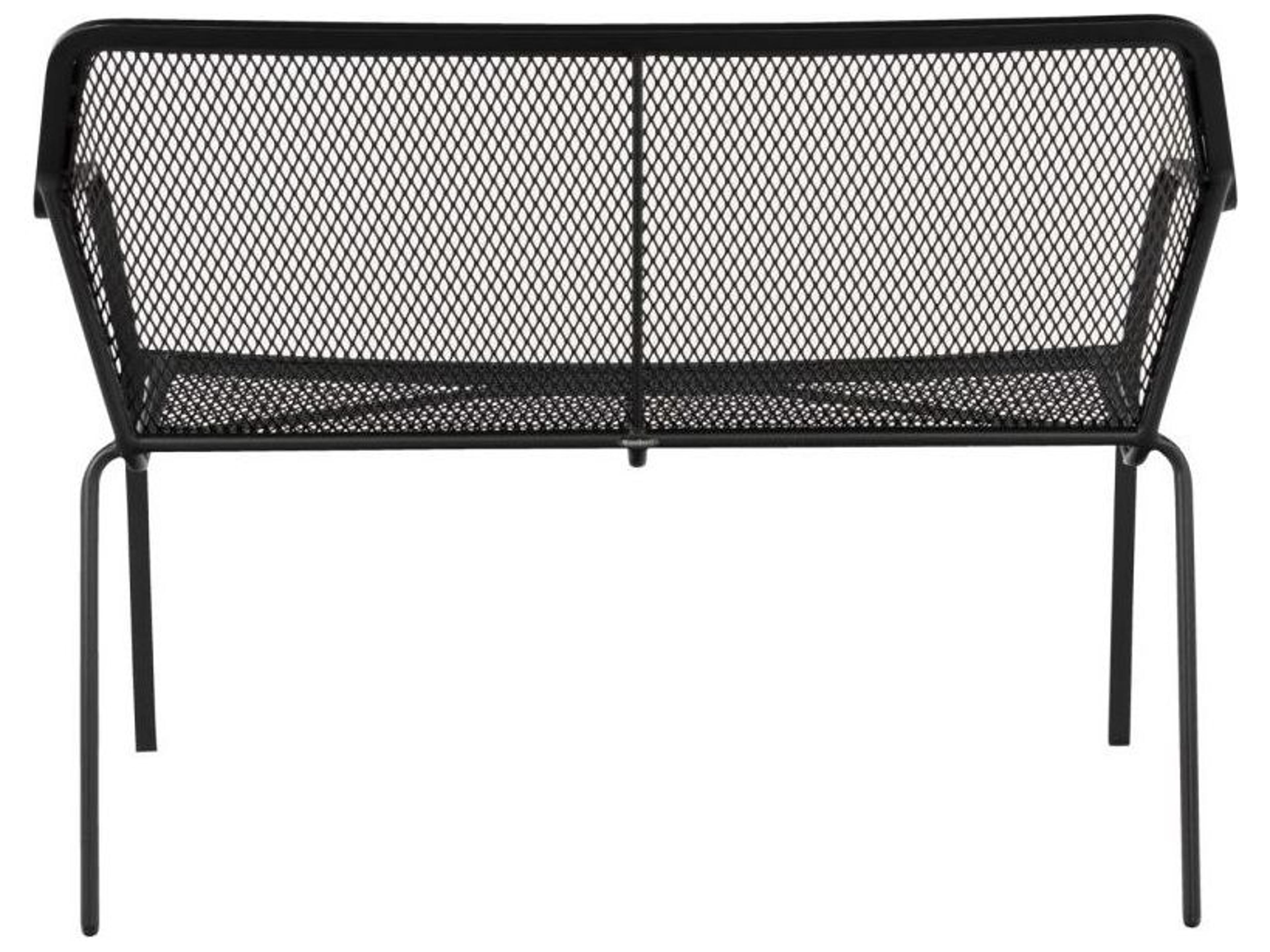 Woodard Delmar Wrought Iron Stackable Outdoor Bench with Optional Seat Cushion