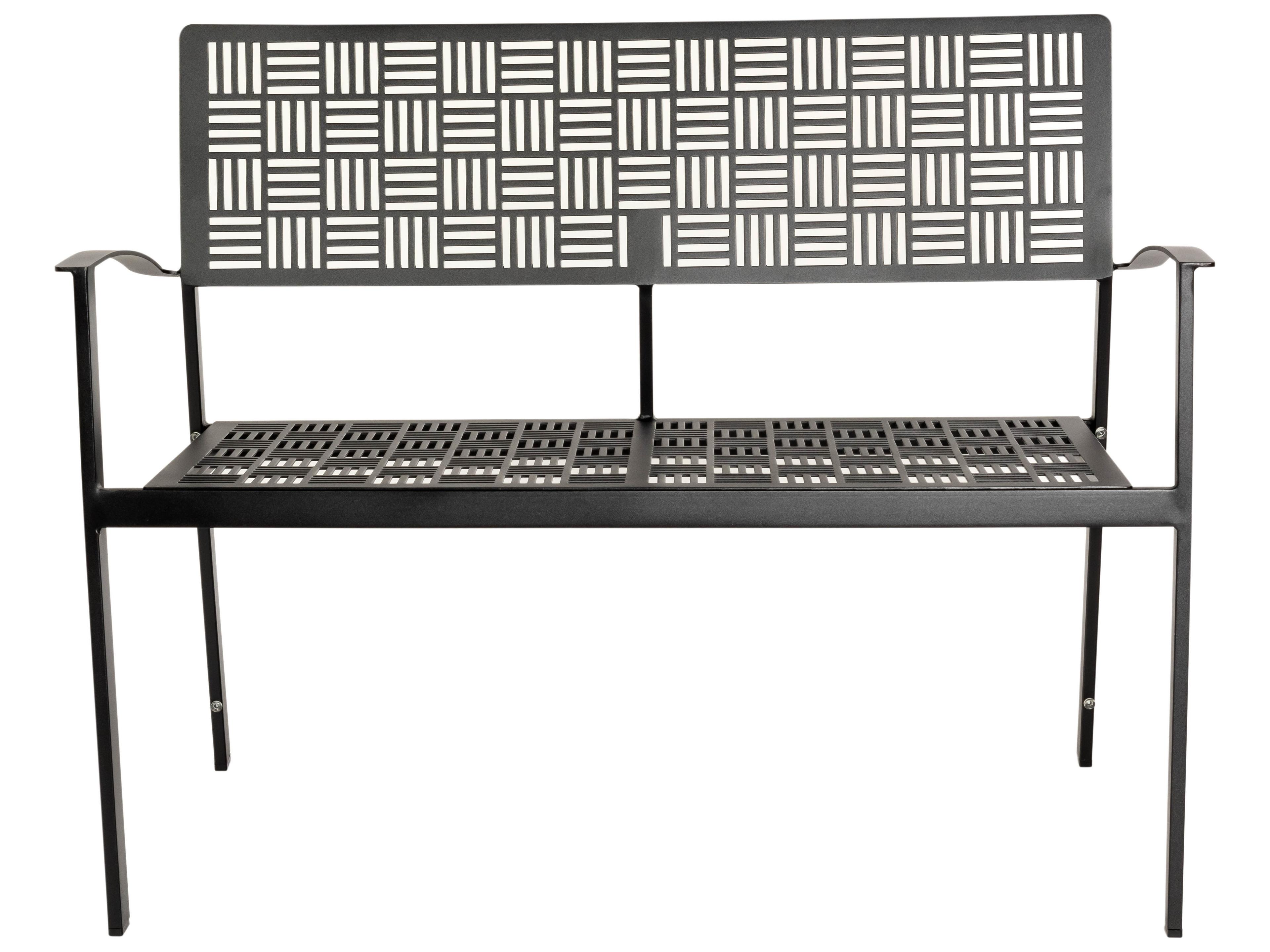 Woodard New Century Wrought Iron Stackable Outdoor Patio Bench