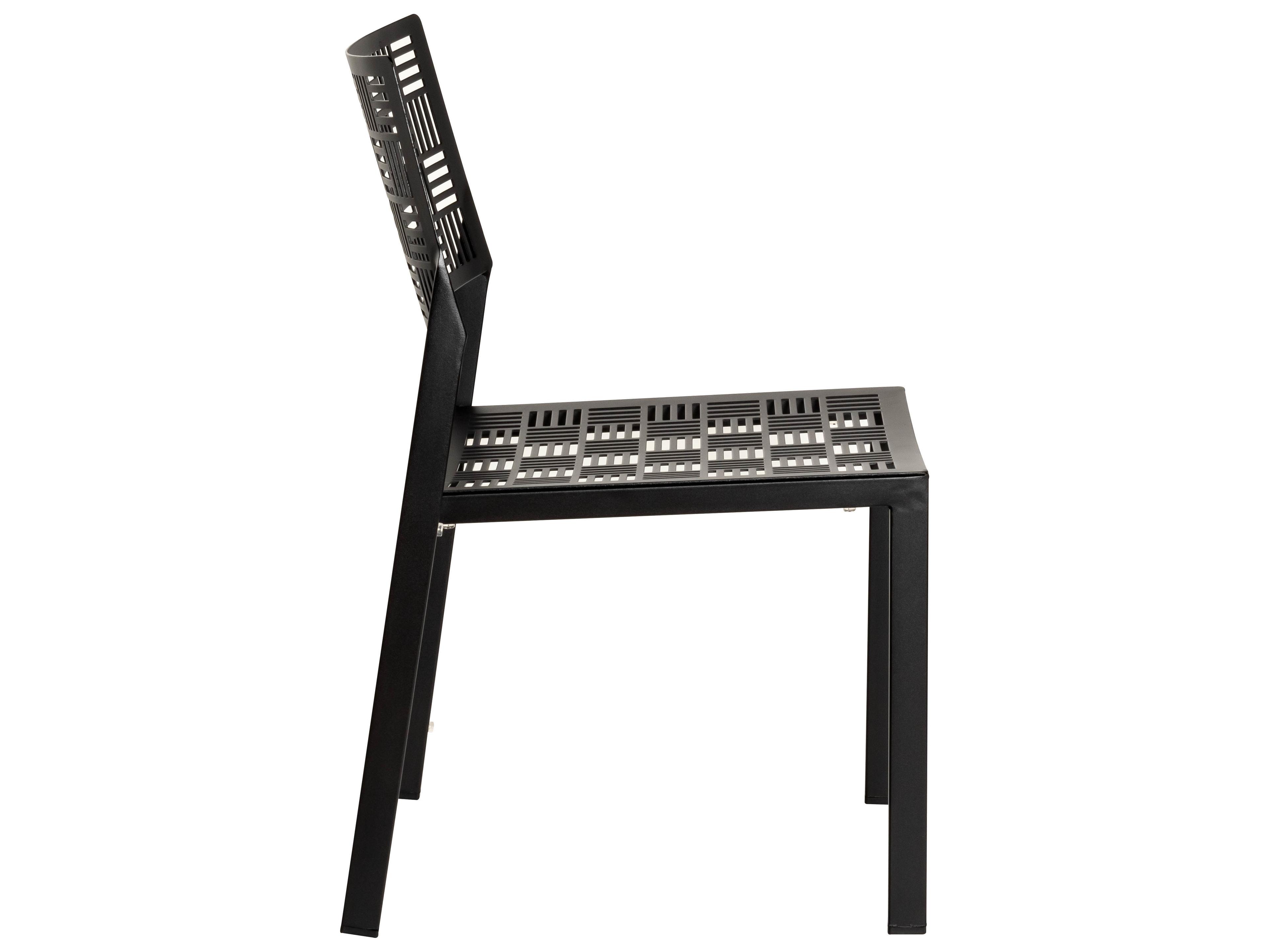 Woodard New Century Wrought Iron Stackable Patio Dining Side Chair