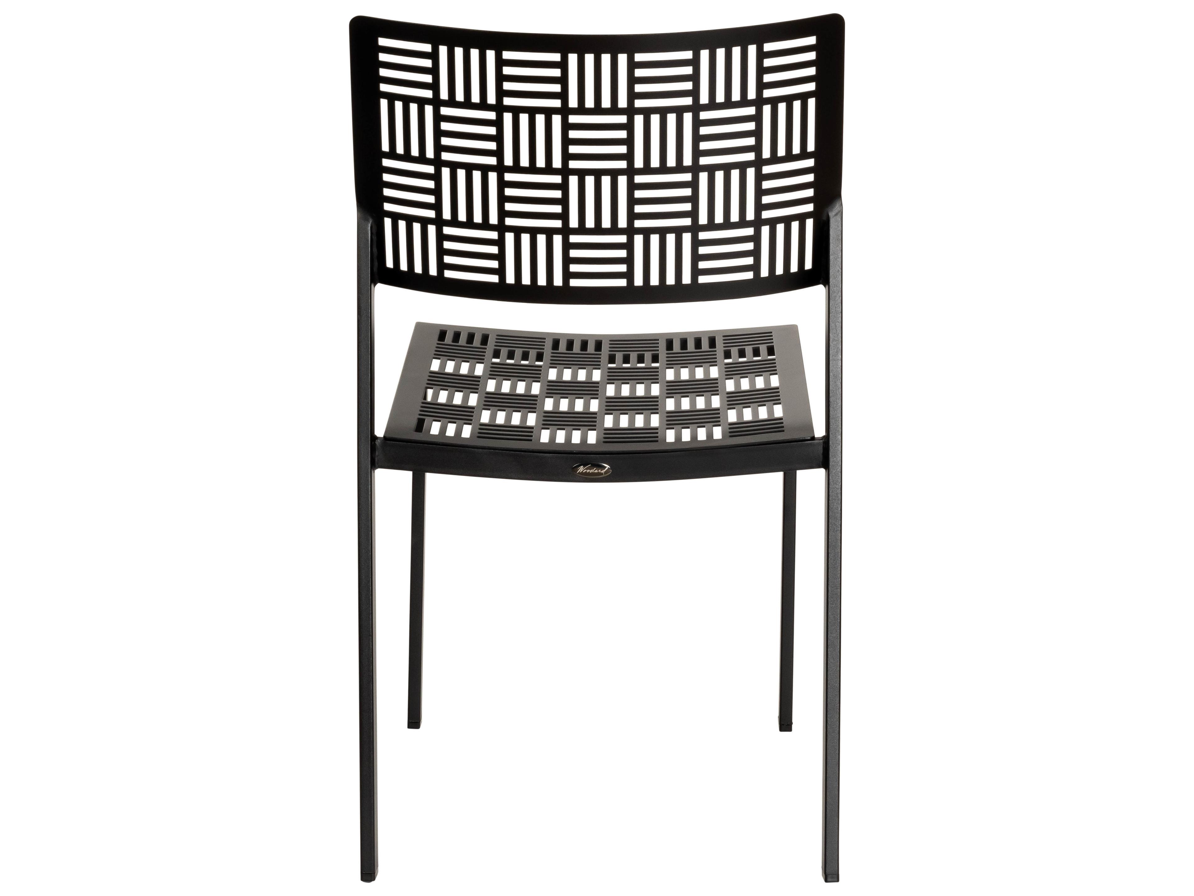 Woodard New Century Wrought Iron Stackable Patio Dining Side Chair