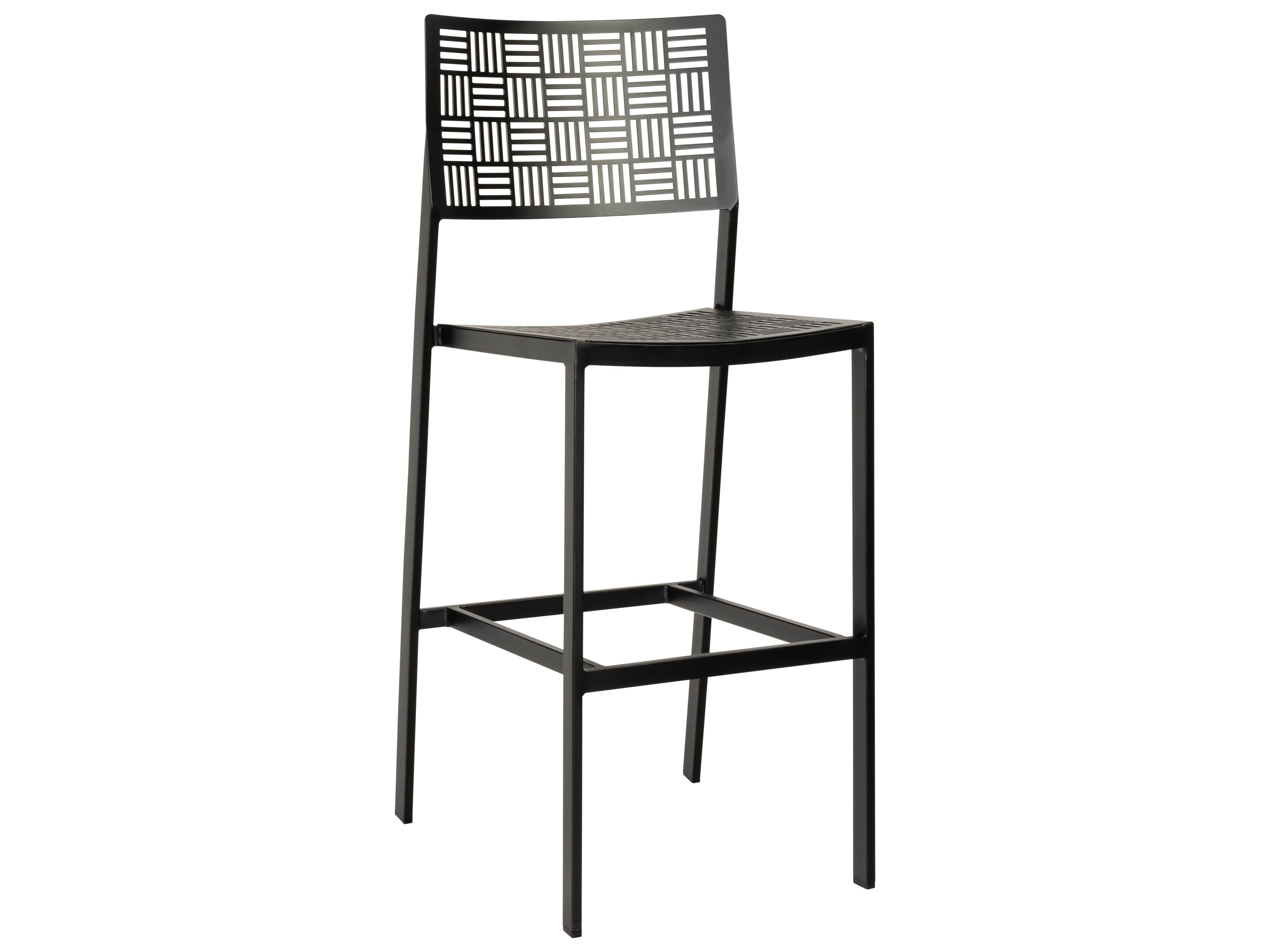 New Century Wrought Iron Outdoor Patio Bar Stool with Cushion