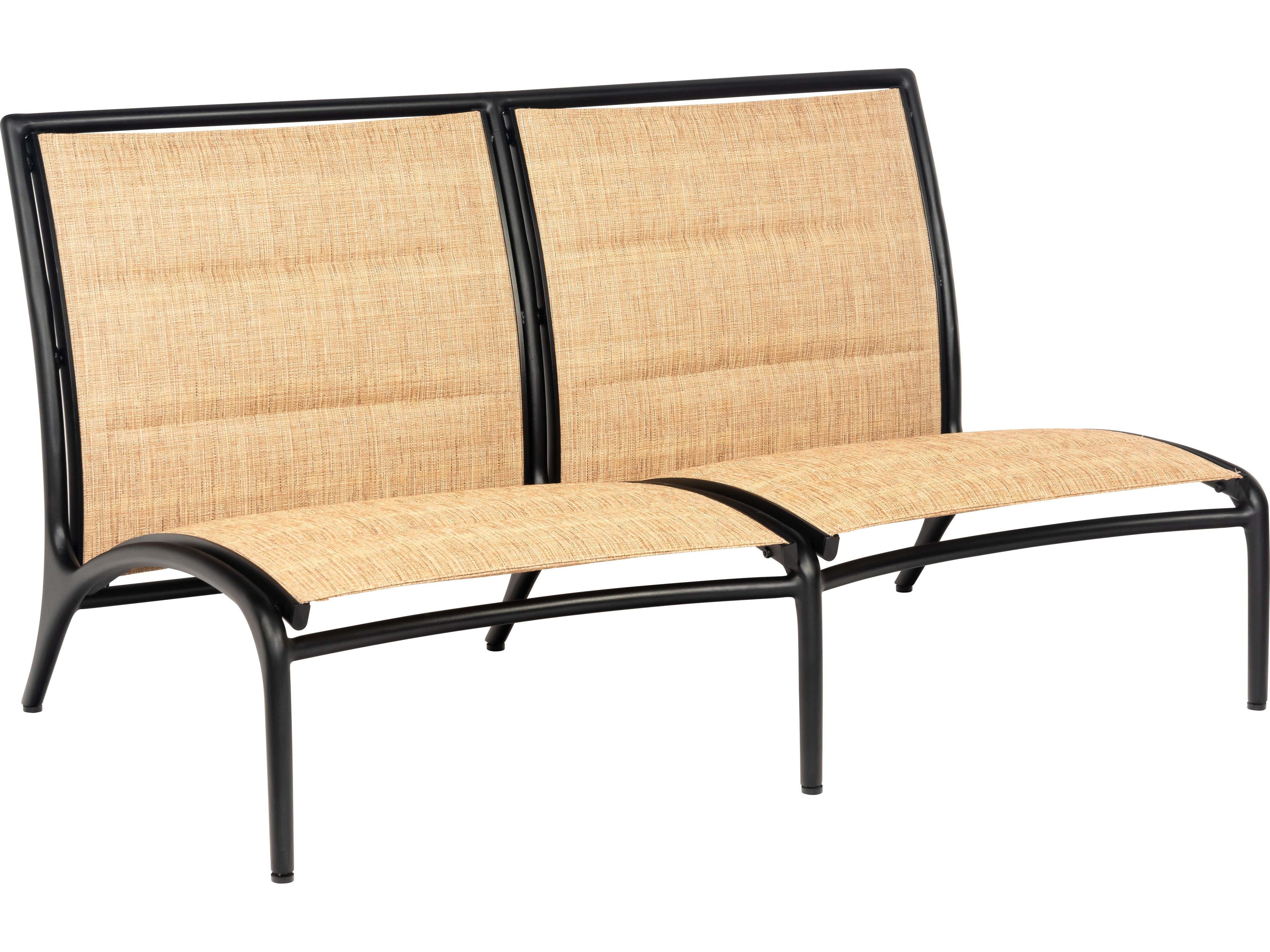 Woodard Orion Padded Sling Aluminum Modular Outdoor Patio Loveseat