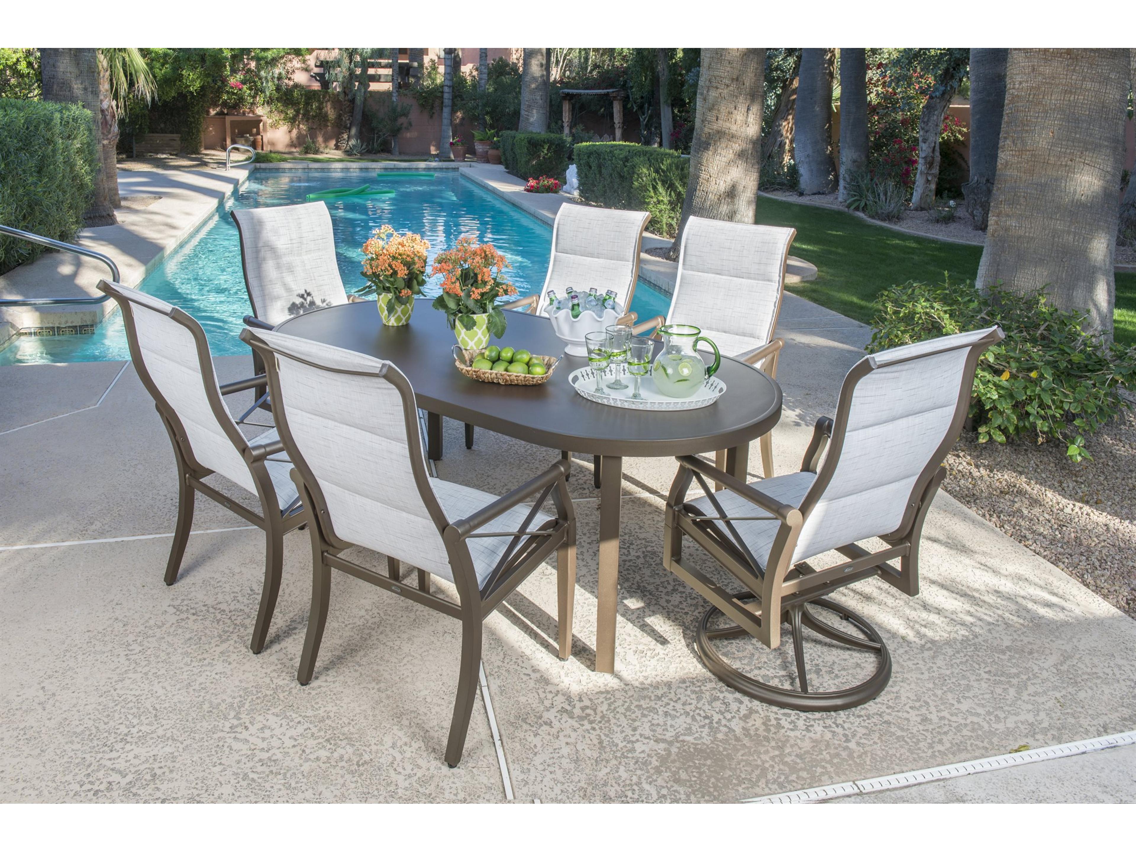 Andover Padded Sling Aluminum Patio Dining Set